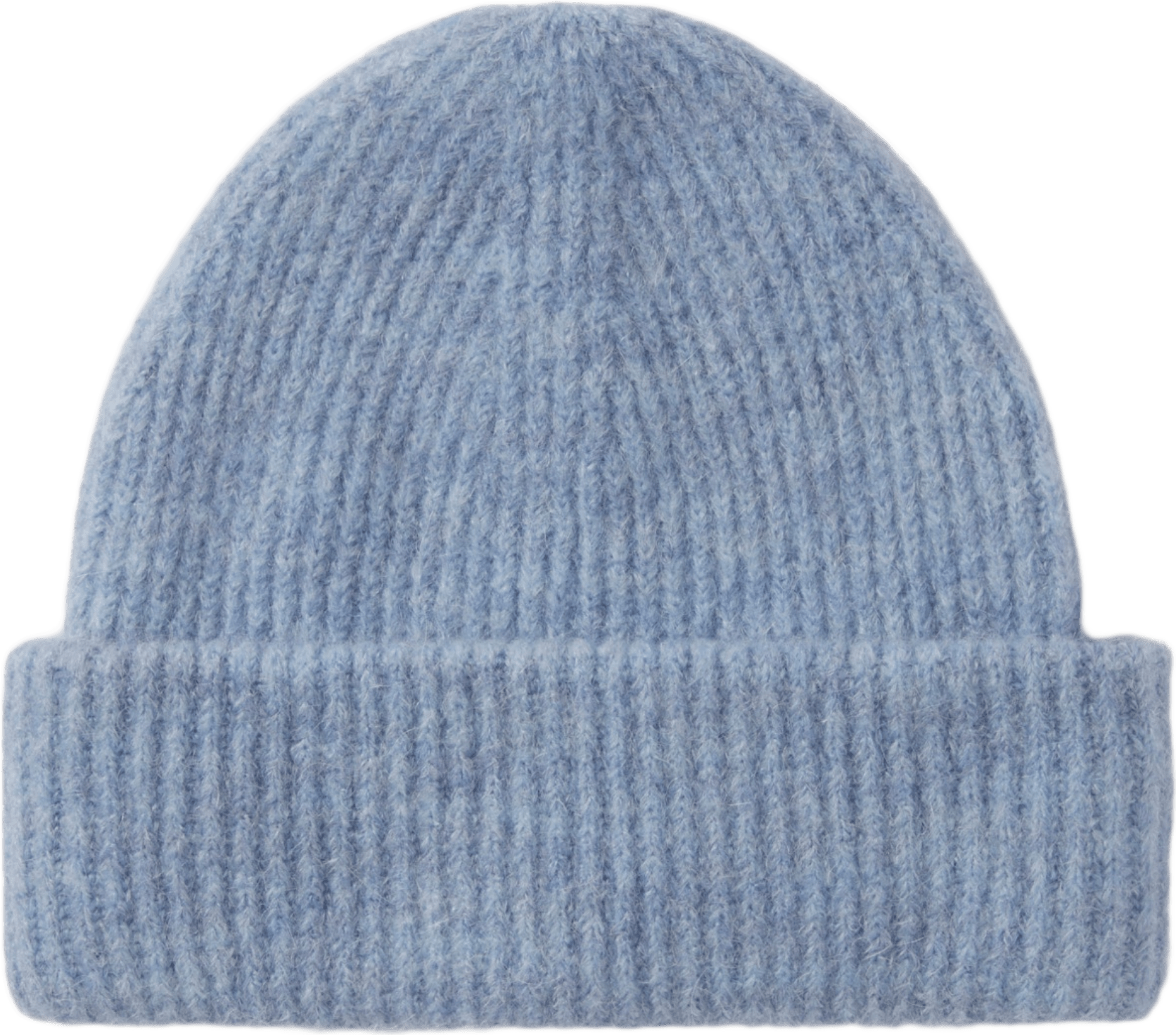 Tjockt stickad mössa JUNI, från Å WOMAN, i färgen Blue.