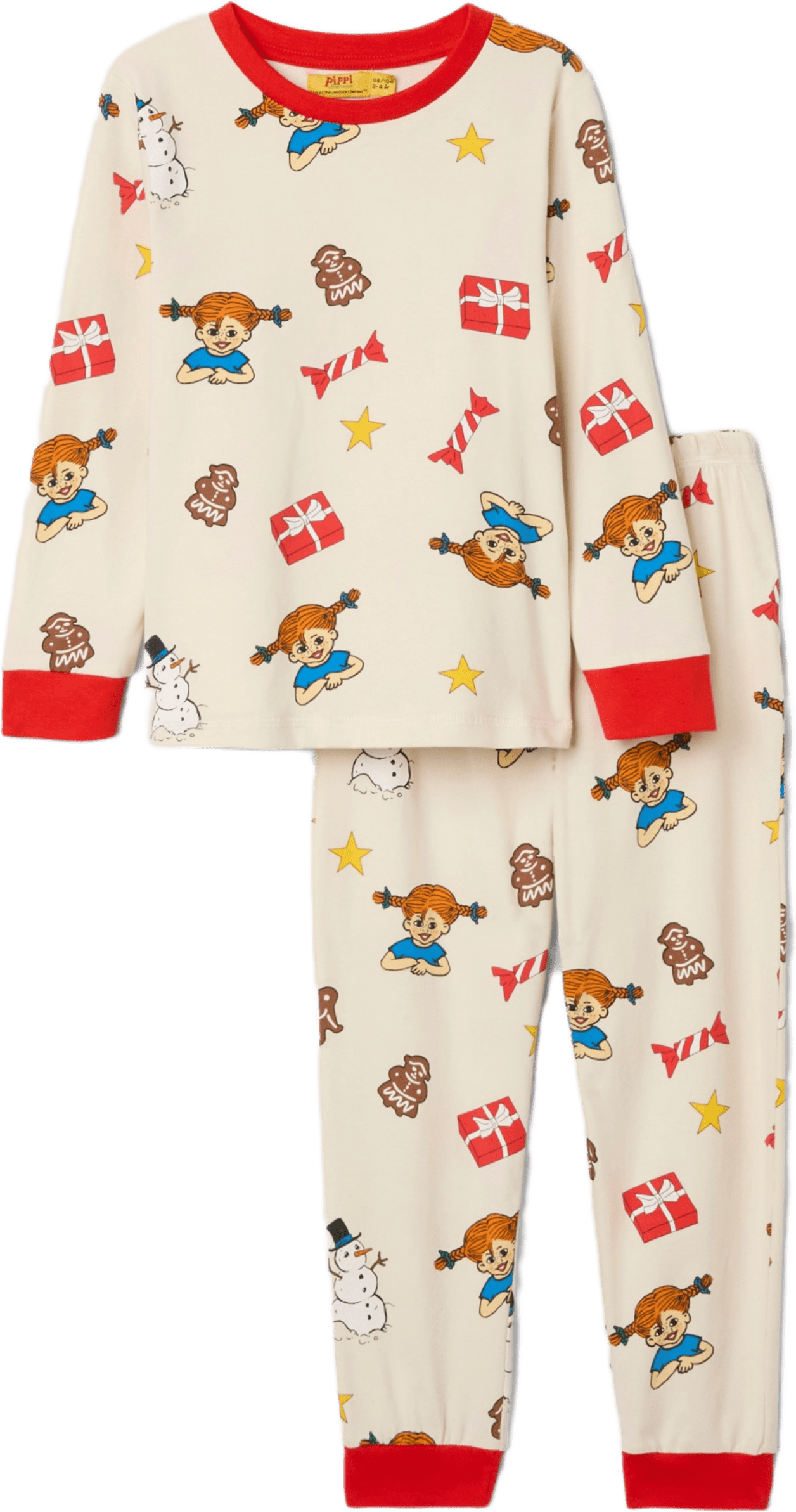 Pippi Långstrump-pyjamas JULY, från PIPPI, i färgen Off White.