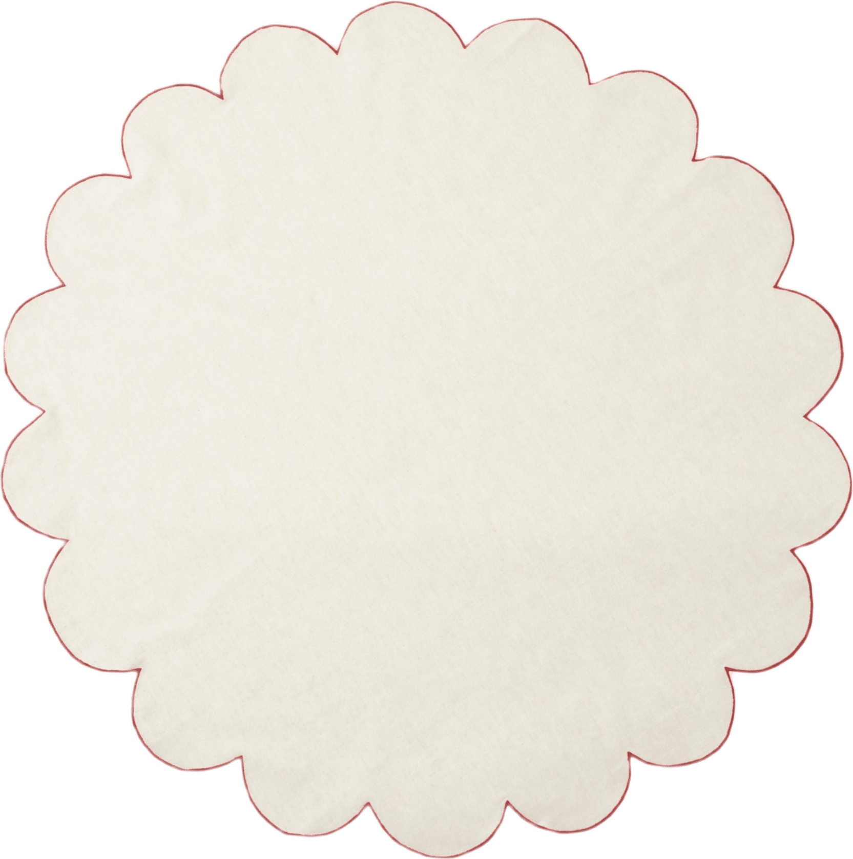 Julgransmatta i linnemix CASTILLA 100 cm, från Åhléns Home, i färgen Off White/Red.