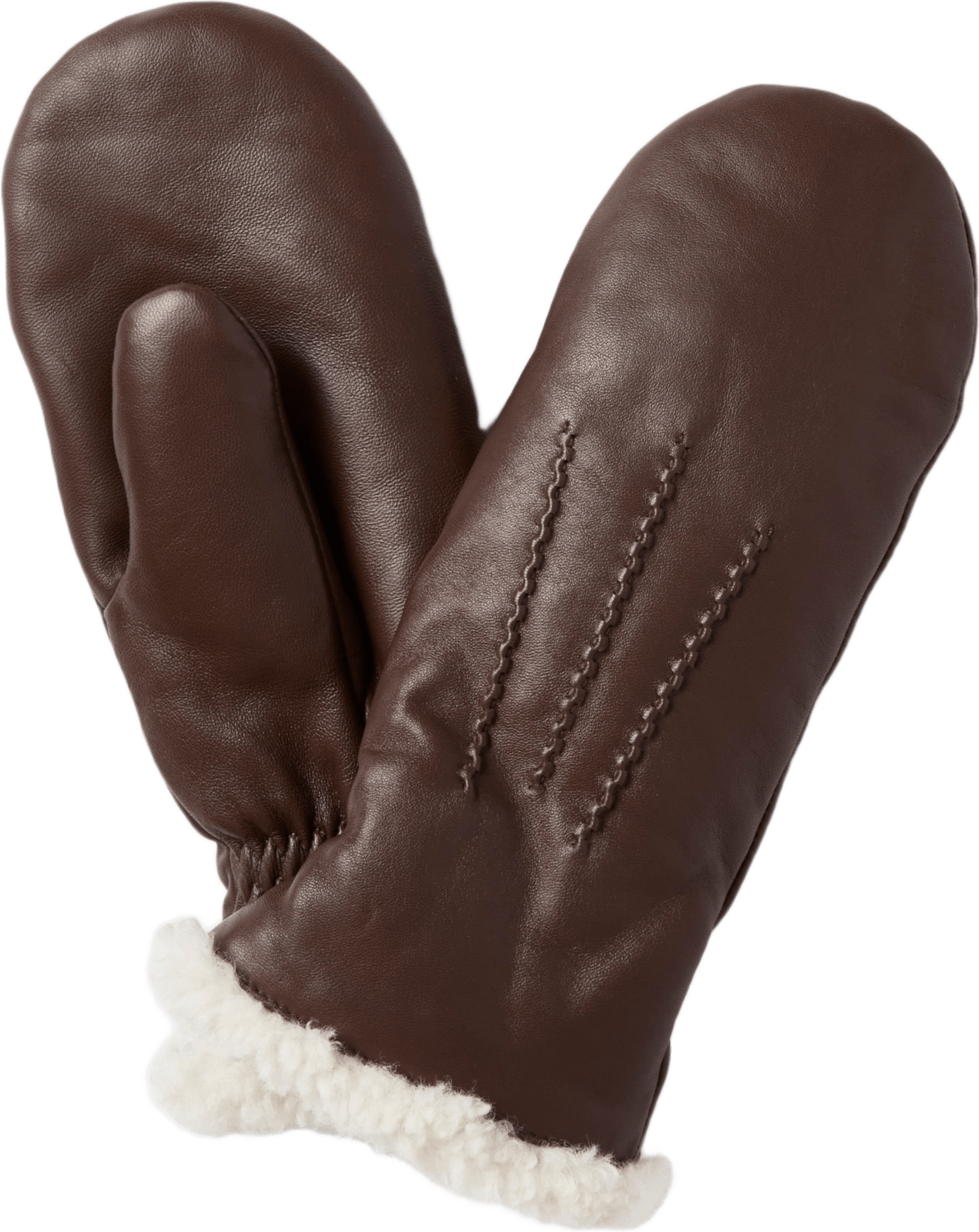 Tumvantar i skinn GUN, från Åhléns, i färgen Dark Brown.