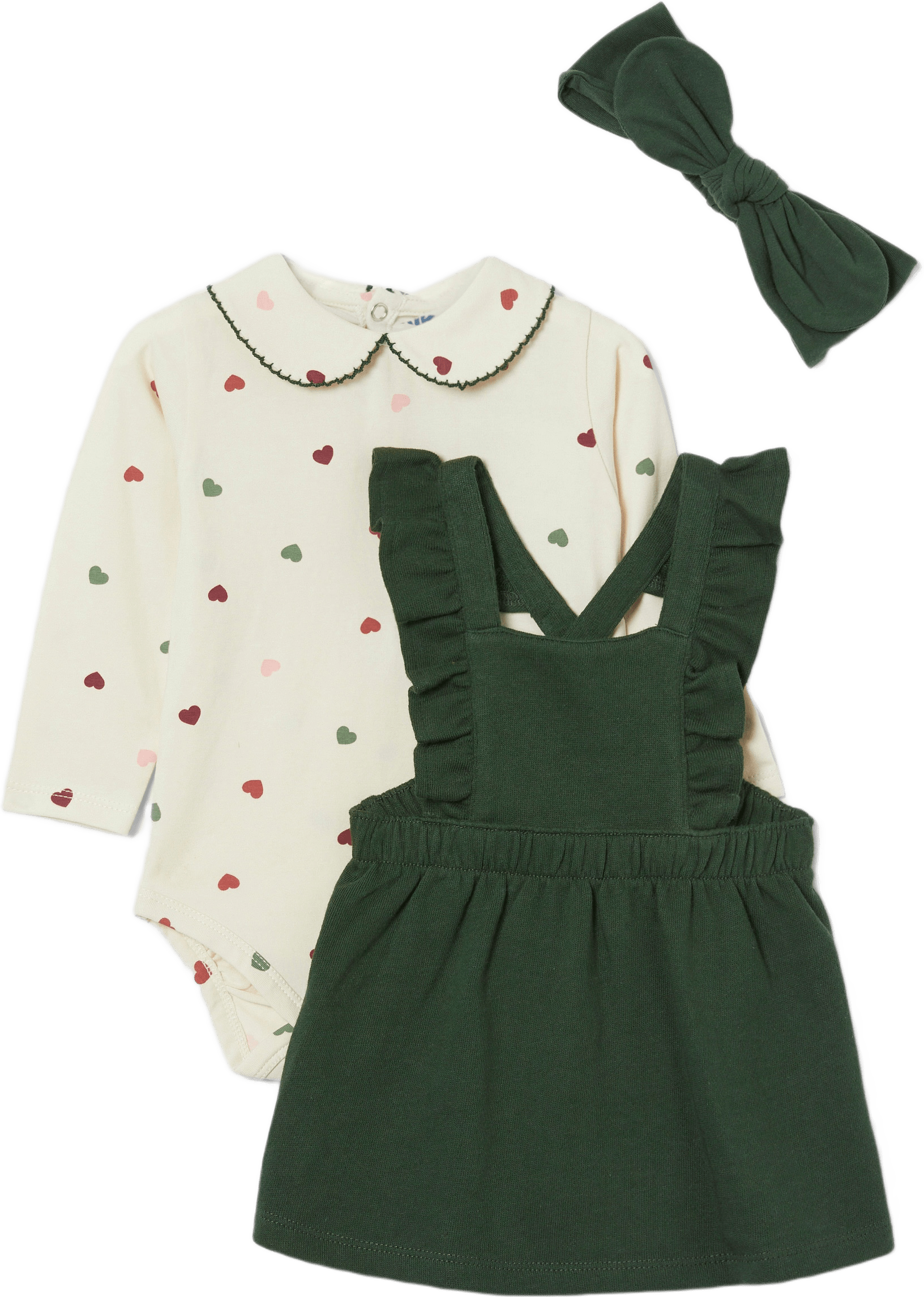 Klänningset med hårband CAROLINE, från RIKIKI, i färgen Dark Green.