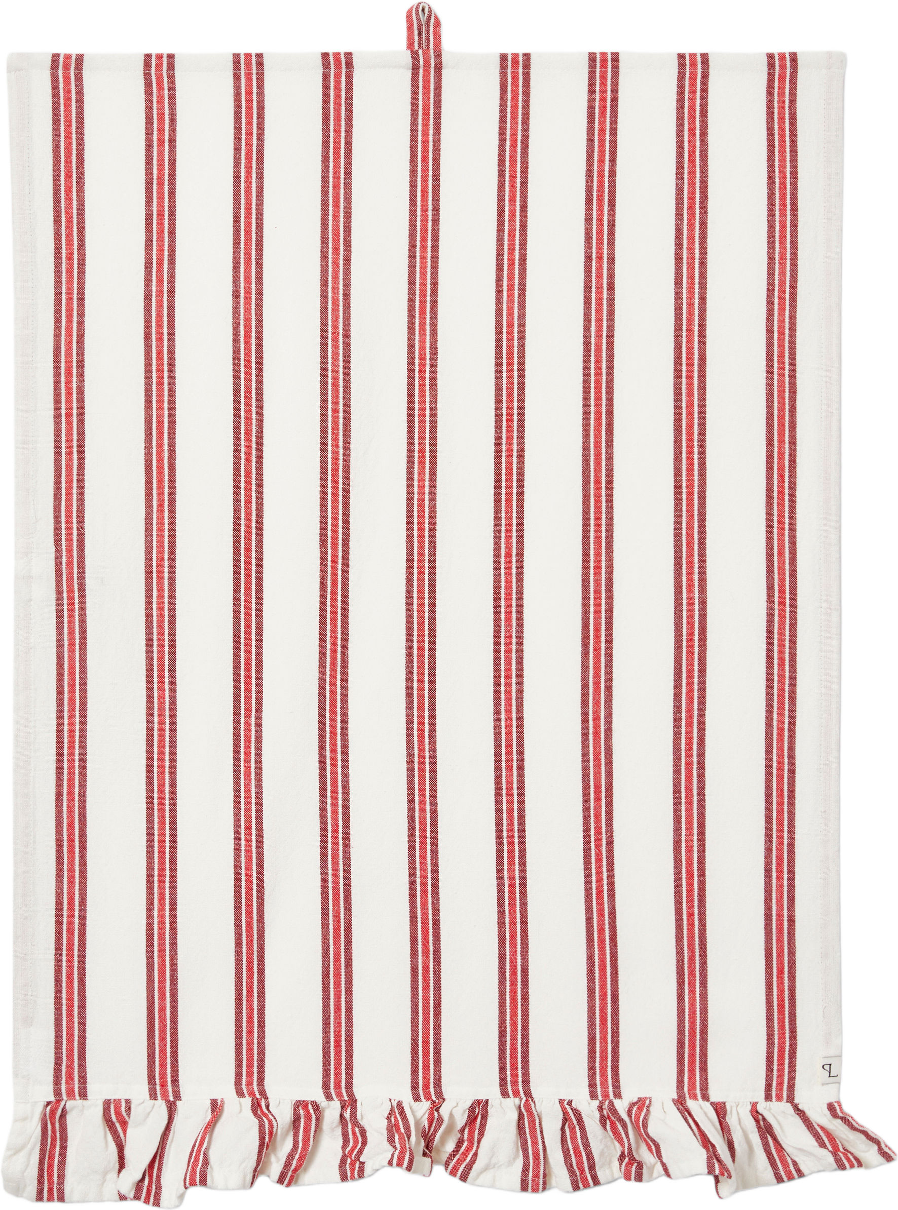 Kökshandduk med volang EMMA 50x70 cm, från PORTOLINO LIVING, i färgen Red.