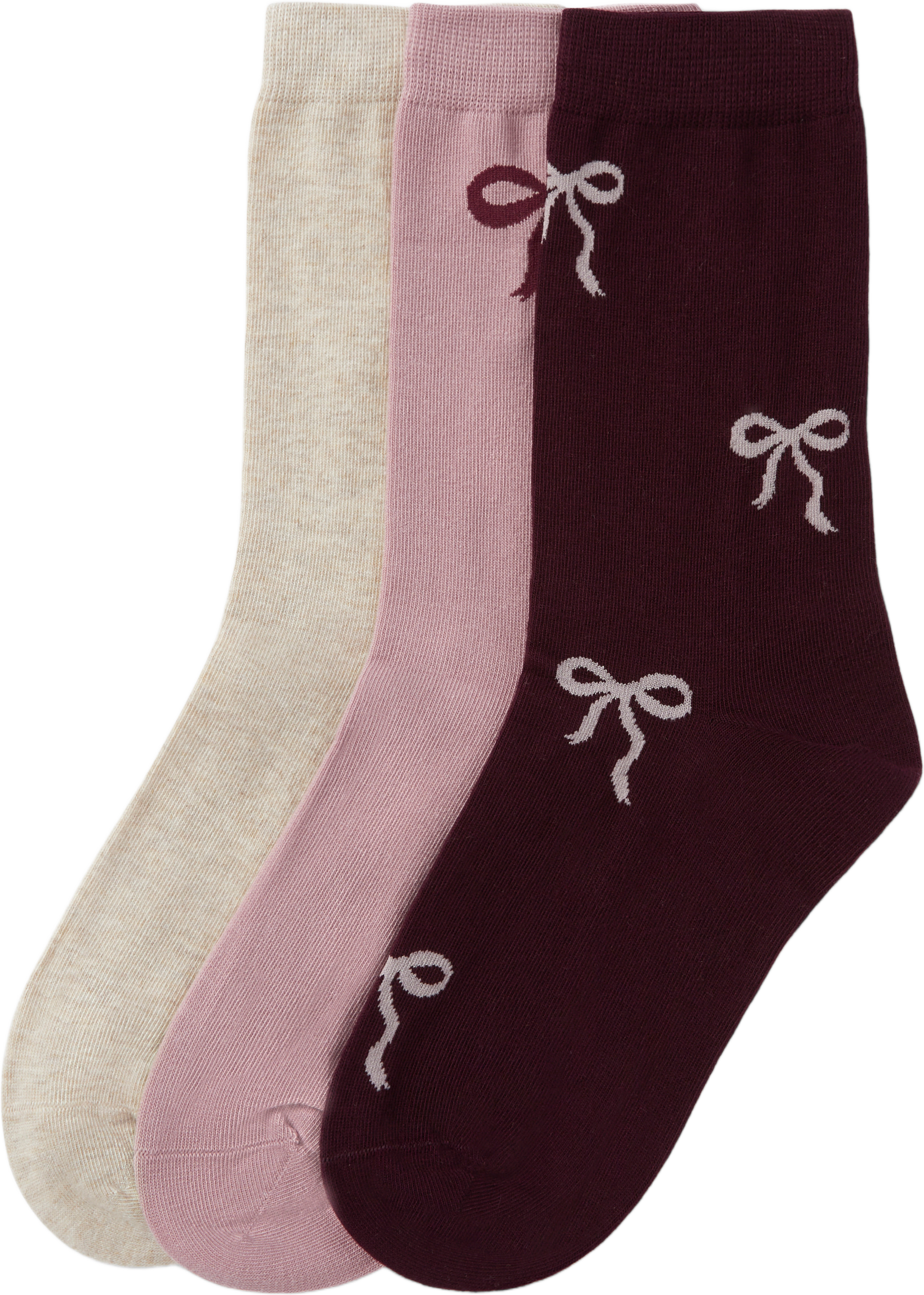 Strumpor med rosett, 3-pack