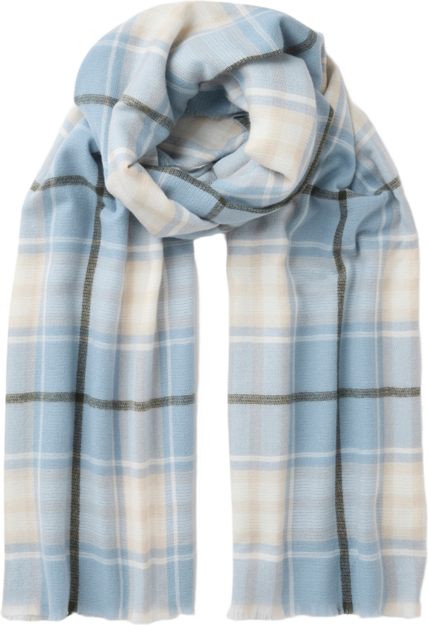 Halsduk i återvunnen polyester VENDELA, från Å WOMAN, i färgen Light Blue Check.