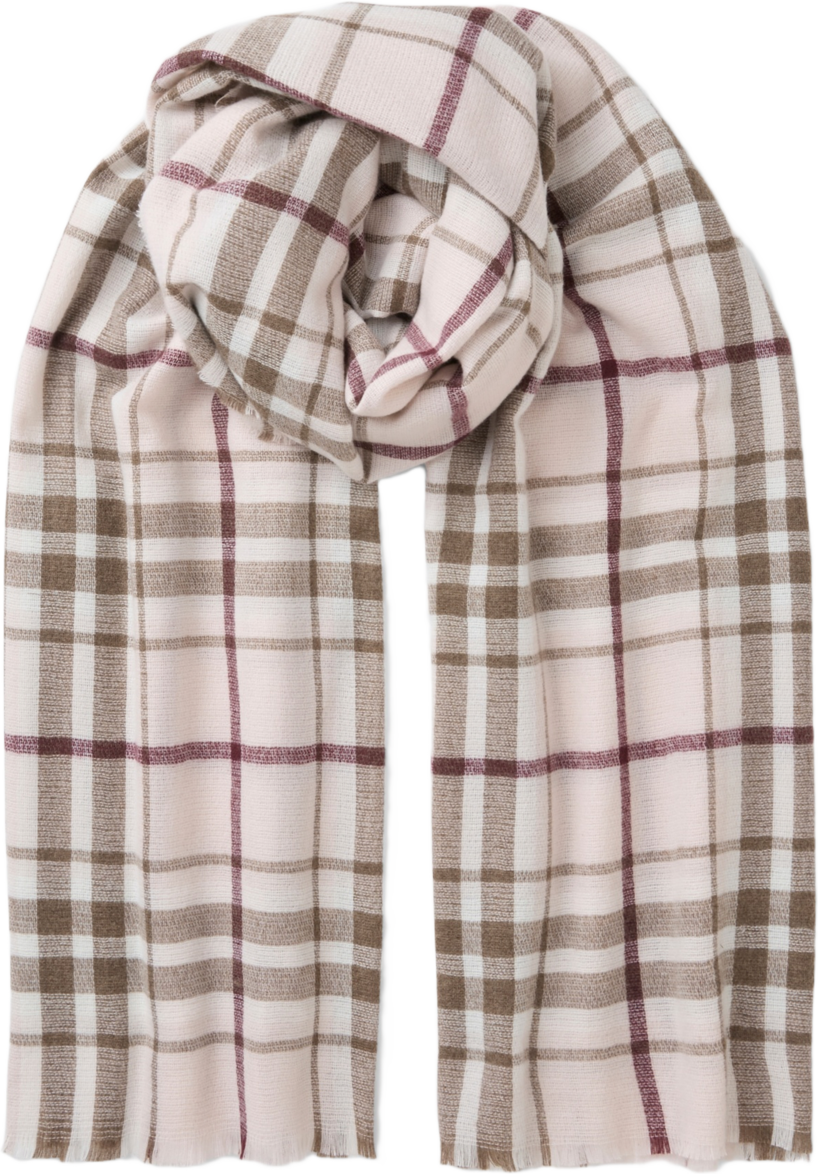 Halsduk i återvunnen polyester VENDELA, från Å WOMAN, i färgen Pink Check.