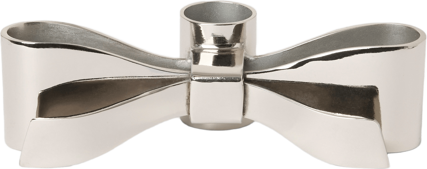 Ljusstake BOW, från Åhléns Home, i färgen Silver.