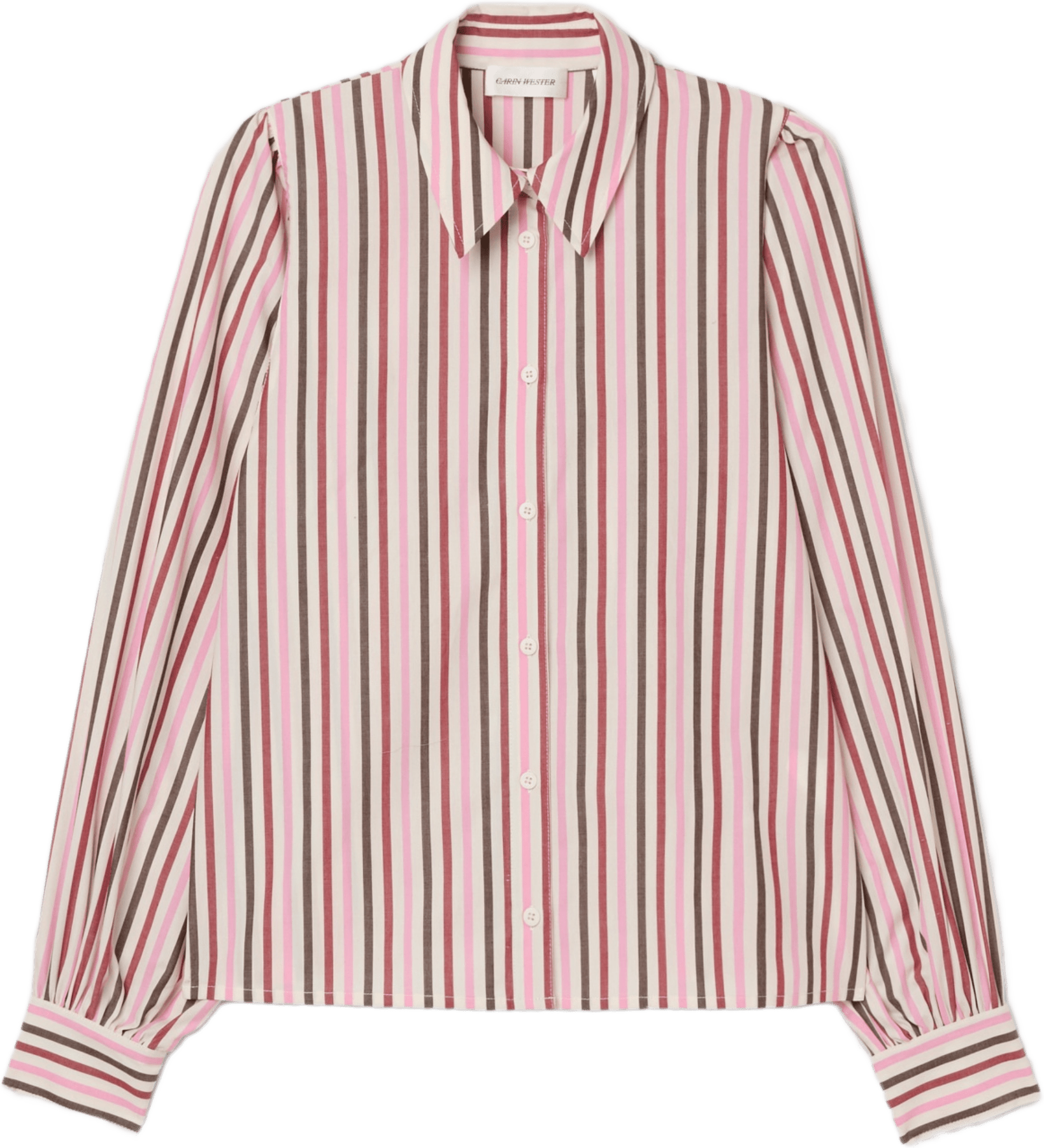 Skjortblus med puffärm GROSSETTO, från Carin Wester, i färgen Stripes Multi.