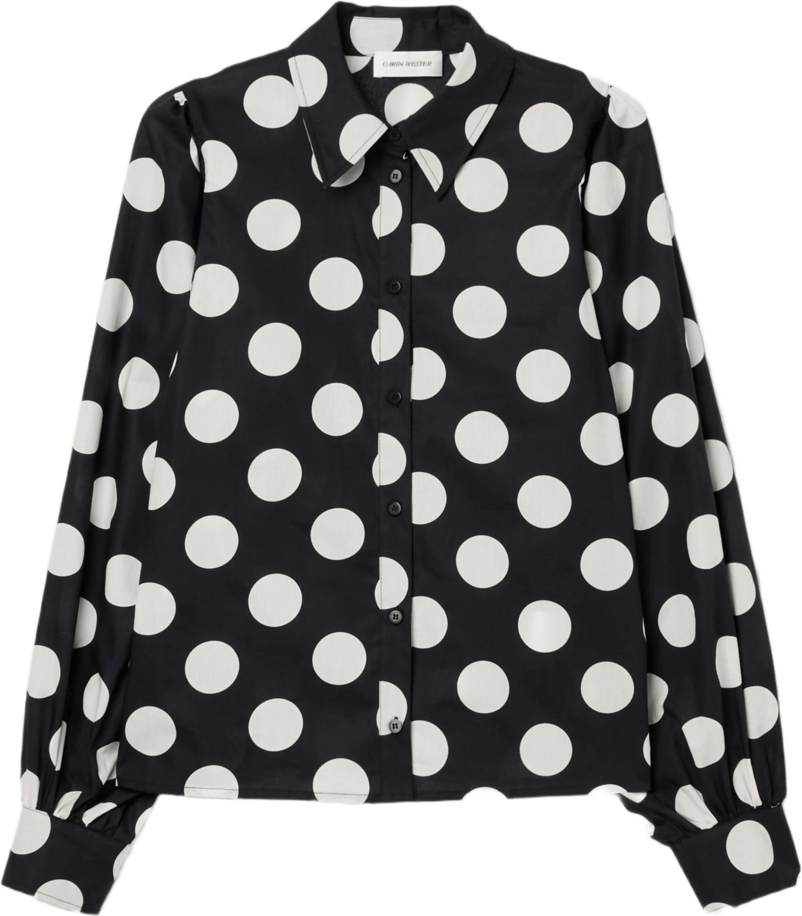Skjortblus med puffärm GROSSETTO, från Carin Wester, i färgen Dots.