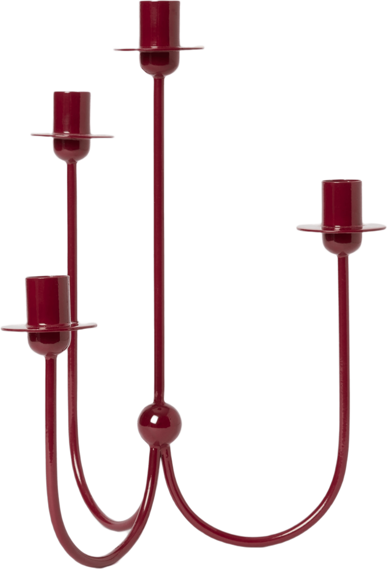 Ljusstake för 4 ljus, från MANO ATELIER, i färgen Burgundy.