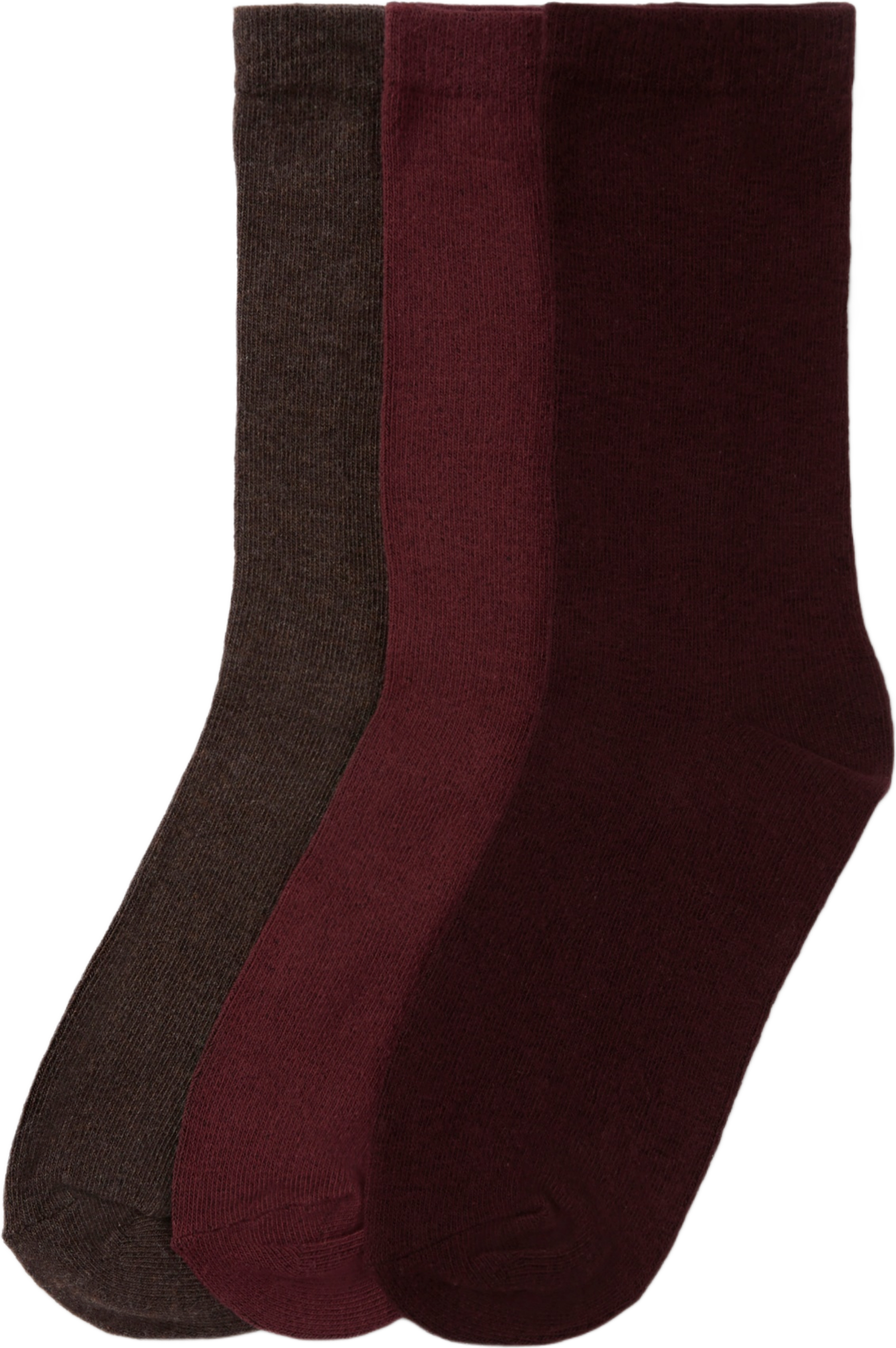 Enfärgade strumpor, 3-pack, från Å WOMAN, i färgen Wine.