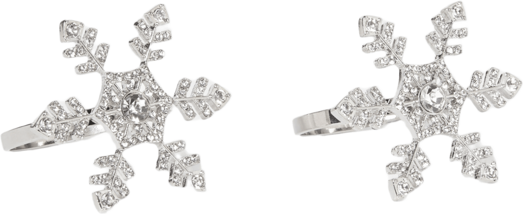 Servettring SNOWFLAKE, 2-pack, från Åhléns Home, i färgen Silver.