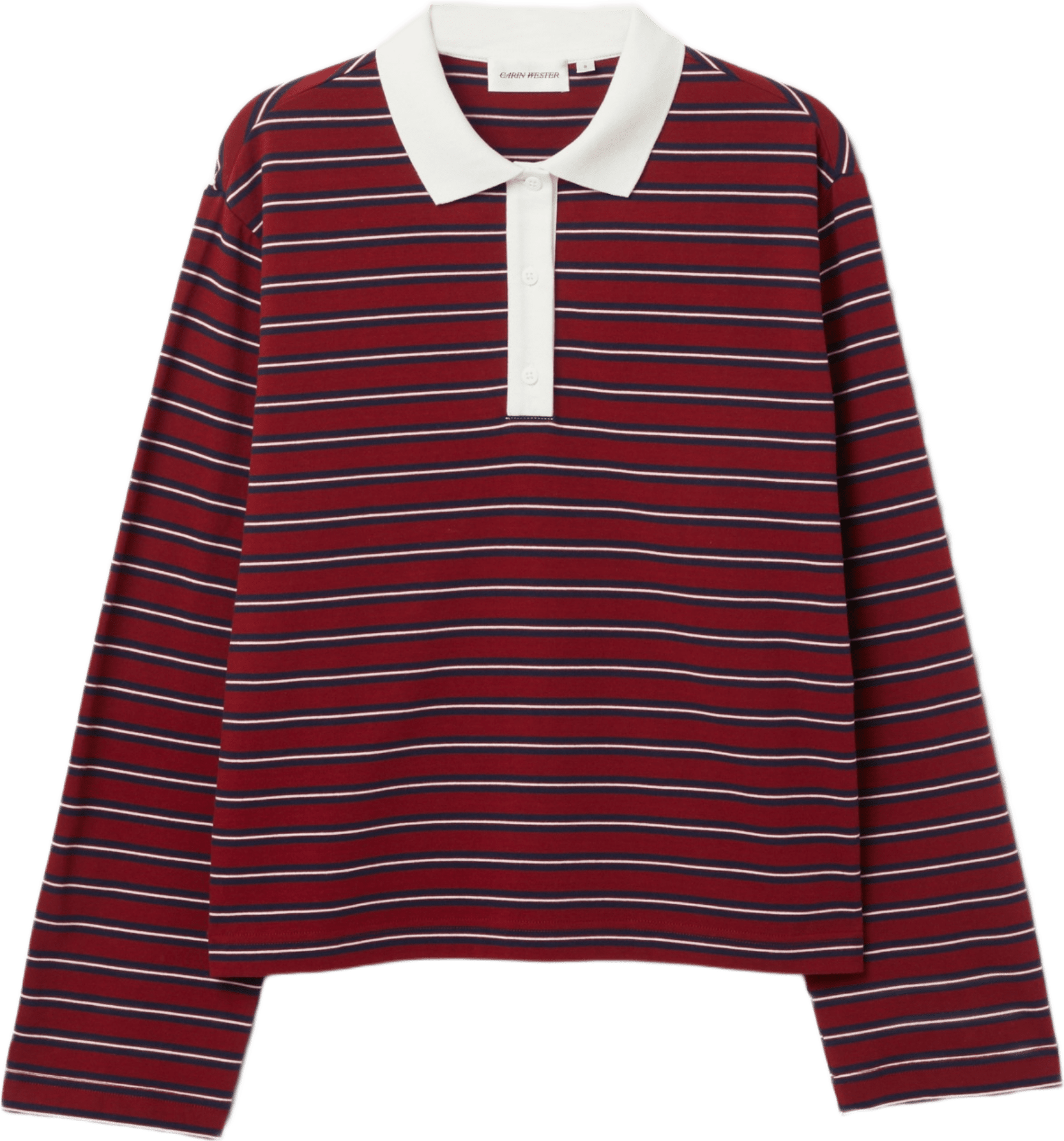 Tröja med krage INDIANA, från Carin Wester, i färgen Wine Red Combi.