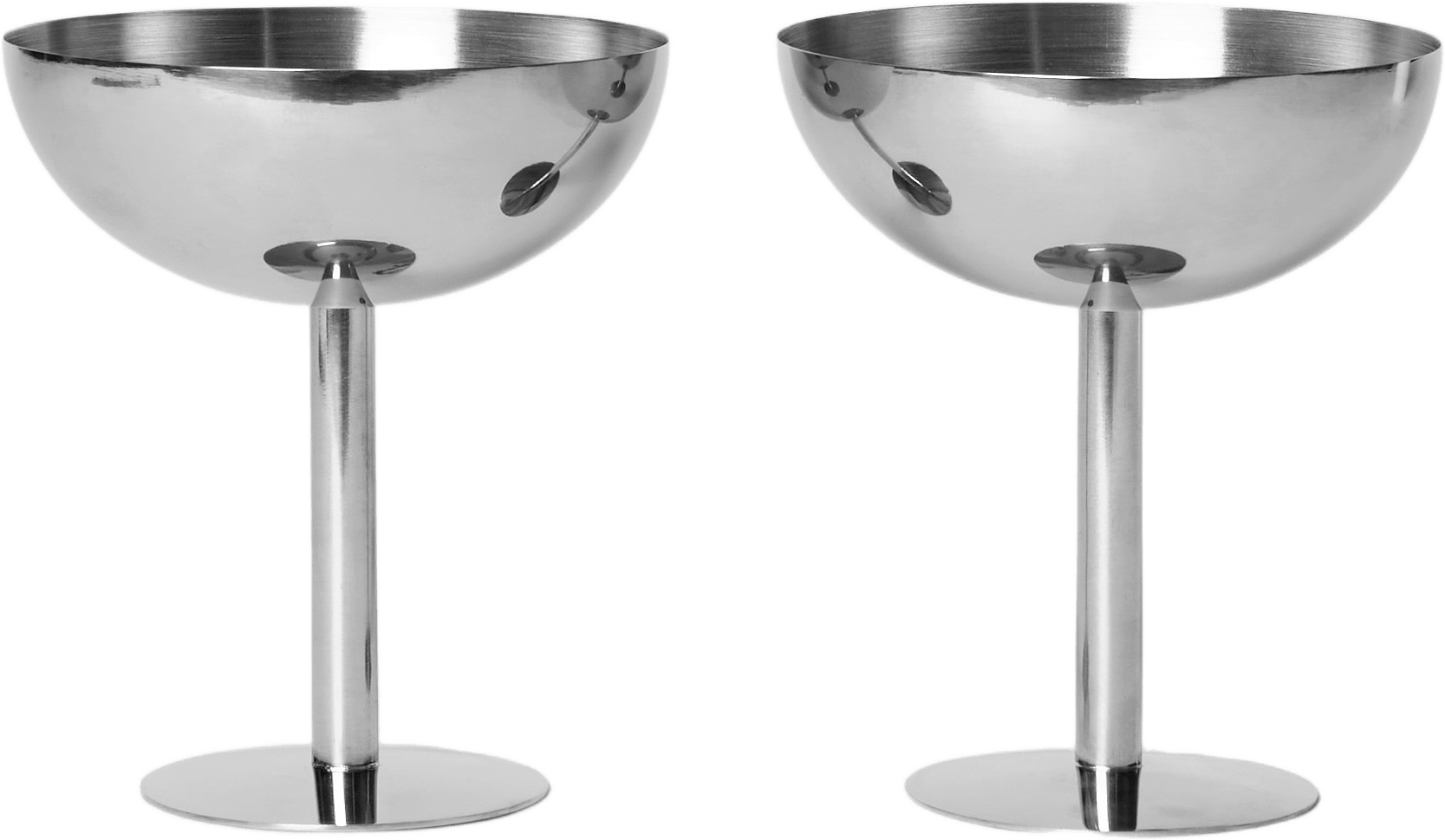 Glasskål på fot BISTRO, 2-pack, från Åhléns Home, i färgen Silver.