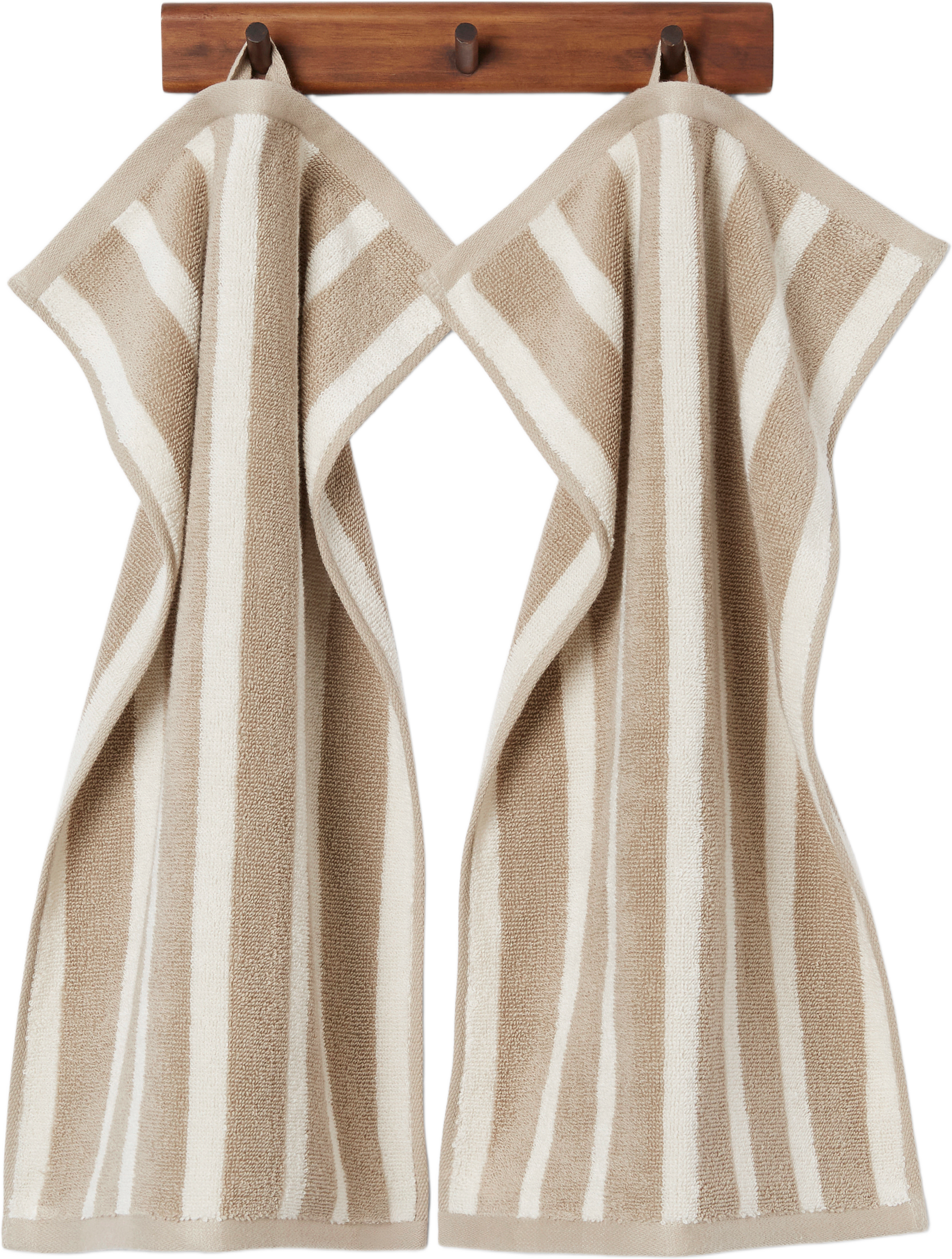 Gästhandduk HELLE 30x50 cm, 2-pack, från Åhléns Home, i färgen Beige Stripe.