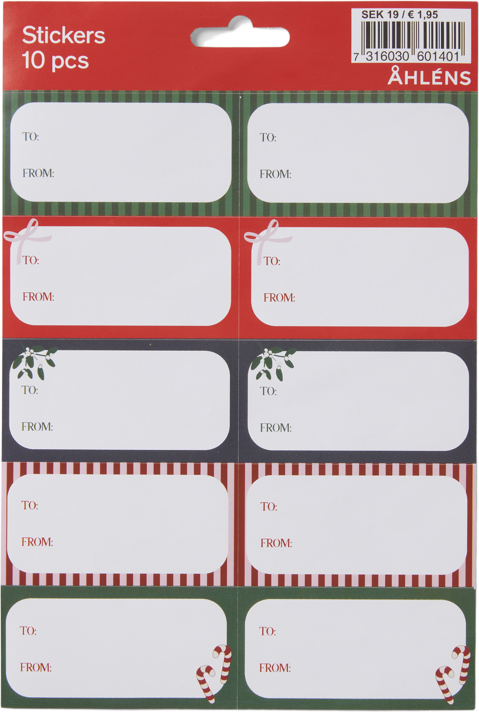 Klisteretiketter CHRISTMAS, 10-pack, från Åhléns Home, i färgen Multi Color.