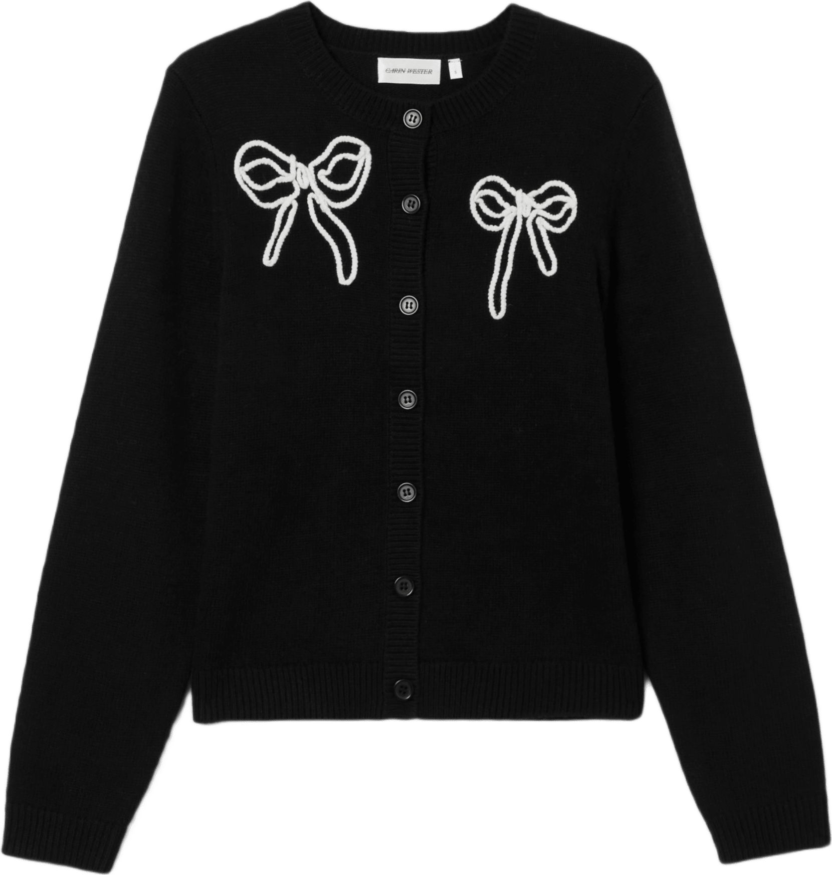 Cardigan med rosetter EBBIS, från Carin Wester, i färgen Black/White.