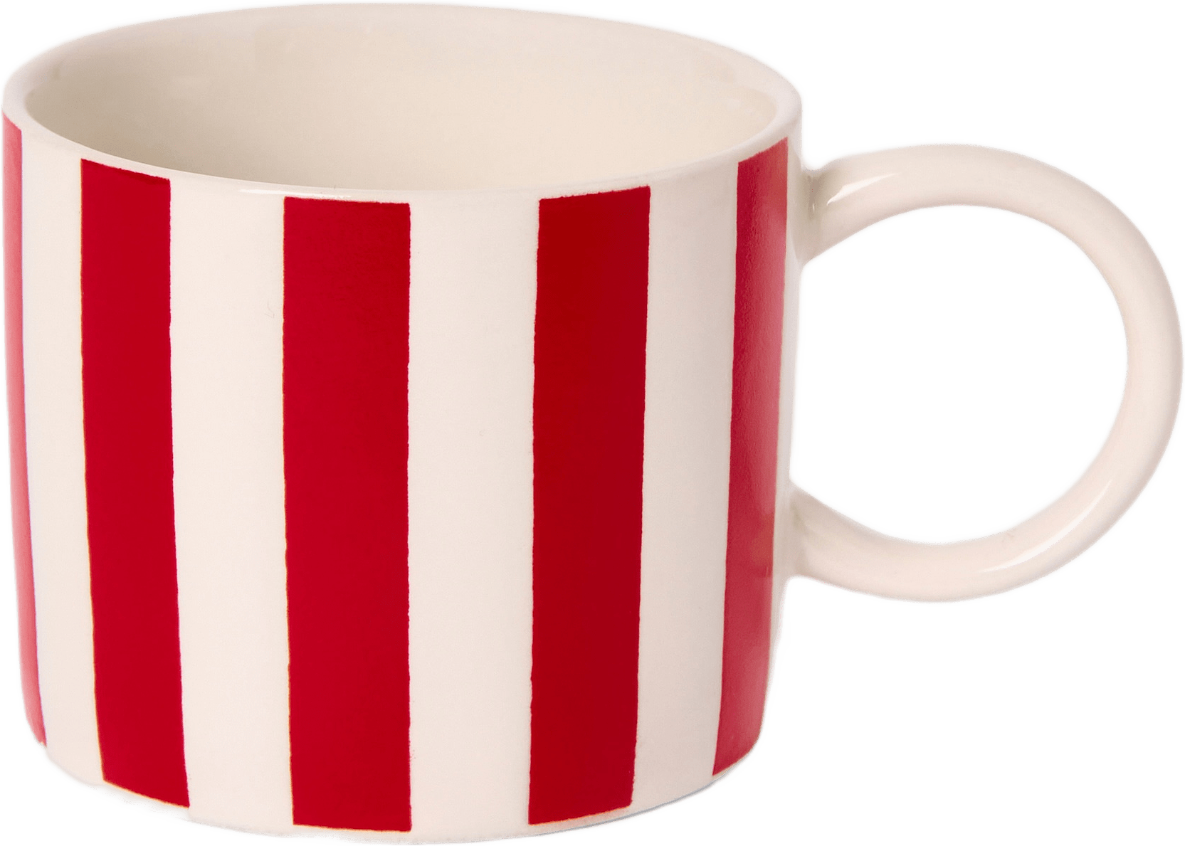 Mugg i stengods ADA Stripe 10 cl, från Åhléns Home, i färgen Red.