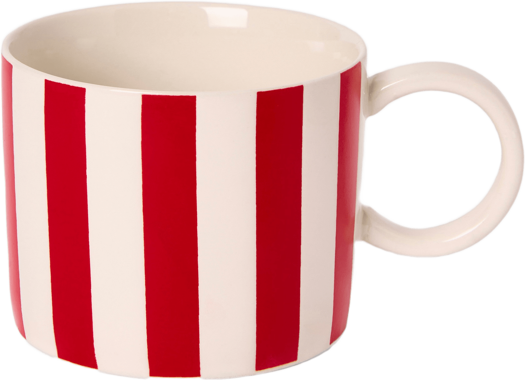 Mugg i stengods ADA STRIPE 25 cl, från Åhléns Home, i färgen Red.