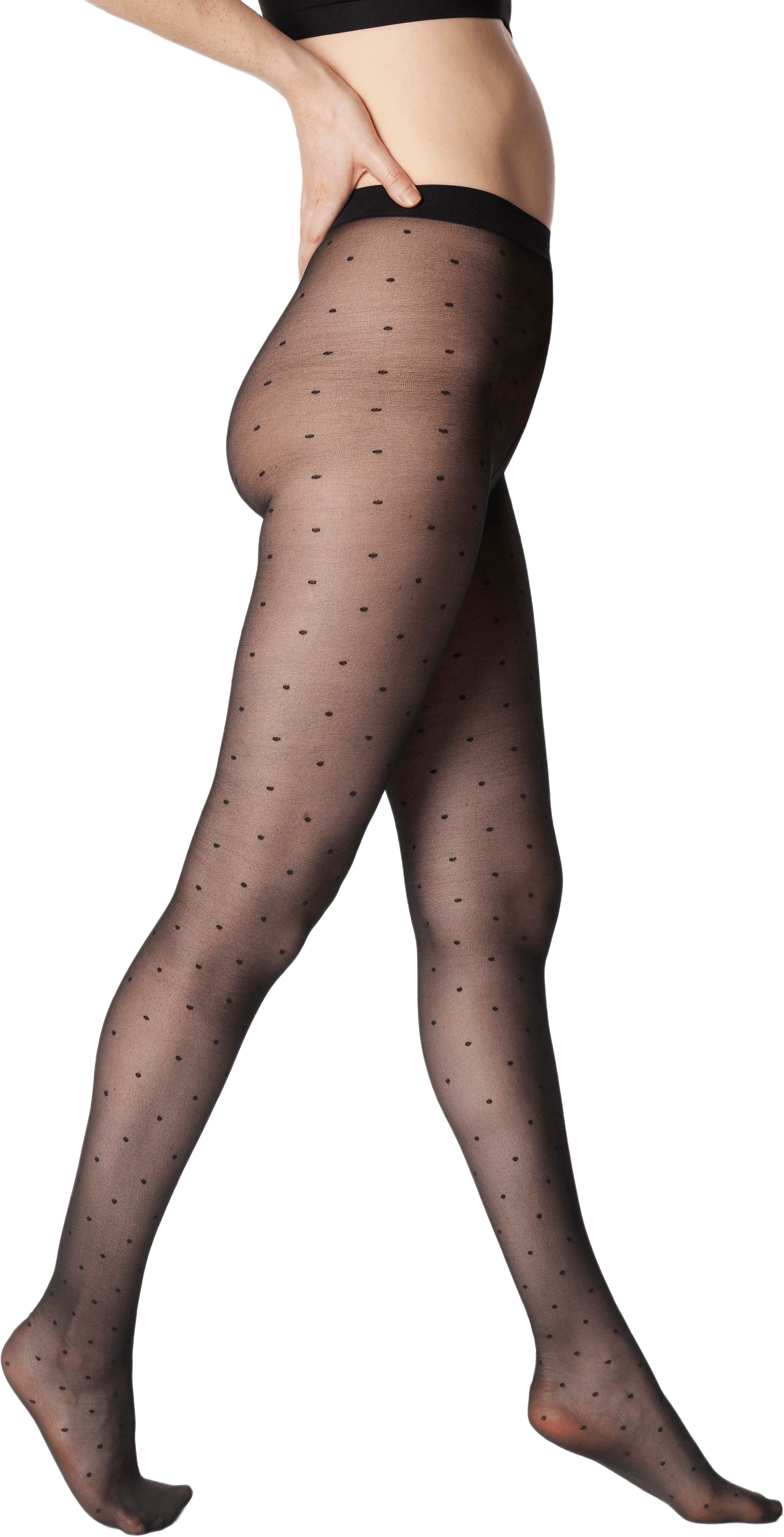 Strumpbyxor med prickar, 20 den, från Å WOMAN, i färgen Black.