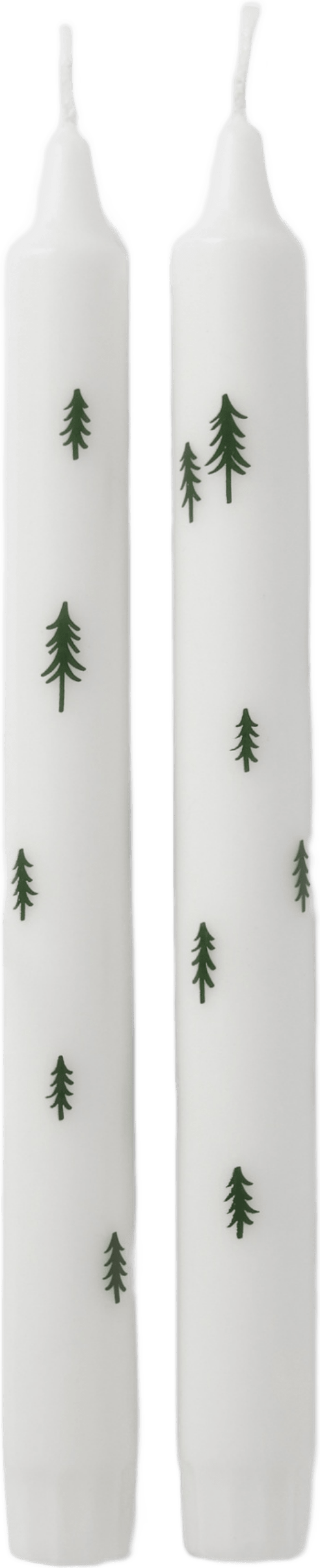 Mönstrade julljus 24 cm, 2-pack, från Åhléns Home, i färgen Green.