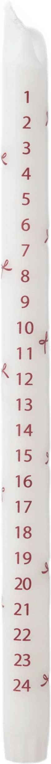 Mönstrat kalenderljus 34 cm, från Åhléns Home, i färgen Burgundy.