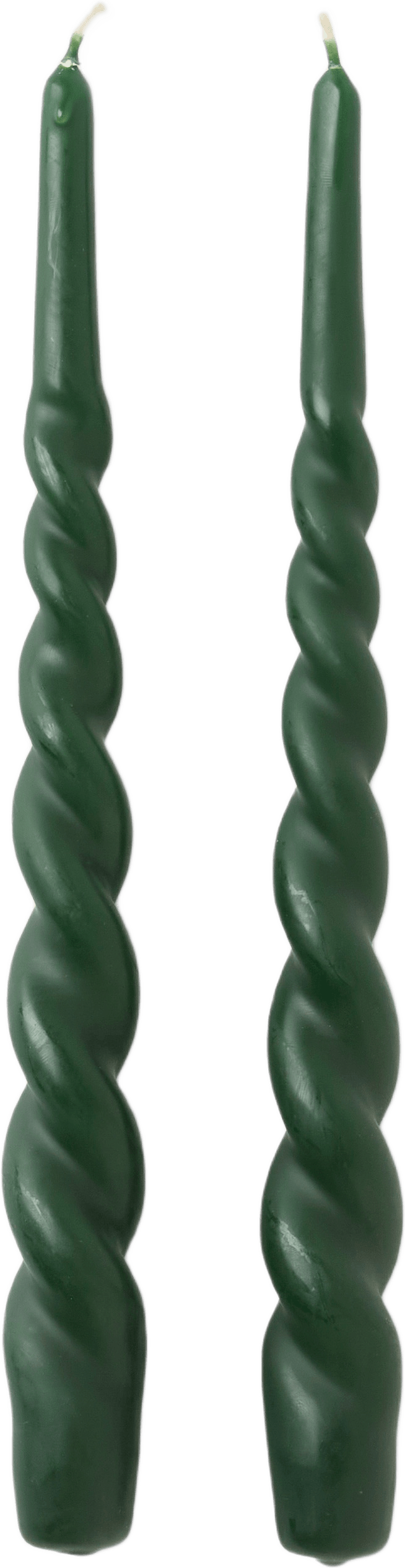Tvistade ljus 28 cm, 2-pack, från Åhléns Home, i färgen Dk Green.