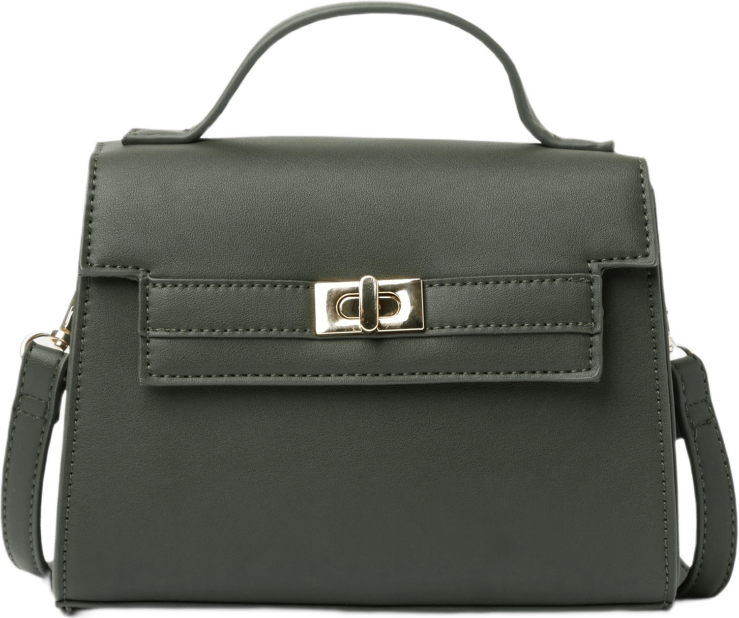 Handväska med metallspänne LEAH, från Å WOMAN, i färgen Dark Green.