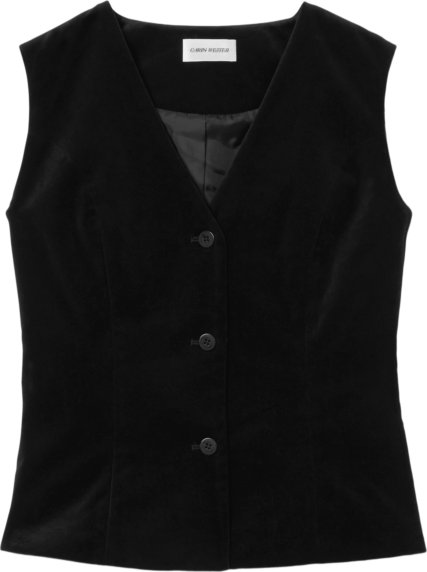 Sammetsväst SILVANA, från Carin Wester, i färgen Black.