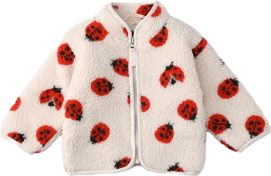 Fleecejacka baby CLAY, från RIKIKI, i färgen Ladybug Red.