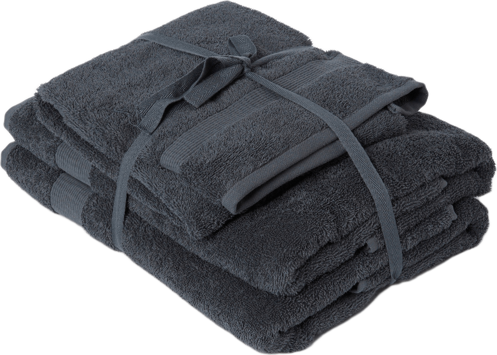 Hotellhandduk, 4-pack, från Åhléns Home, i färgen Dk Grey.