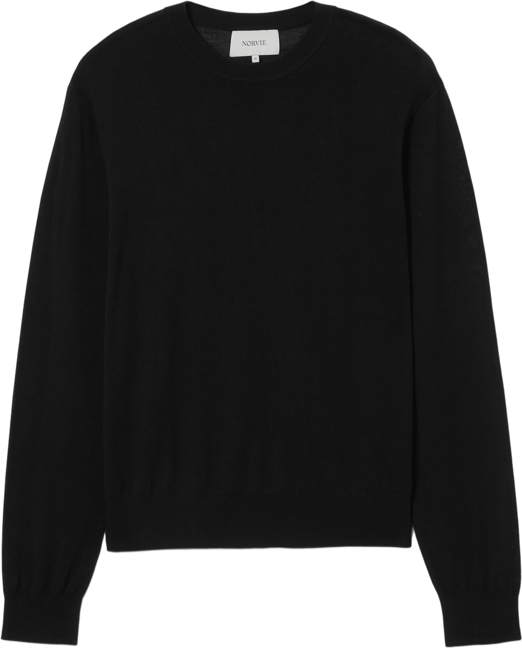 Tröja i merinoull FABIAN, från NORVIE, i färgen Black.