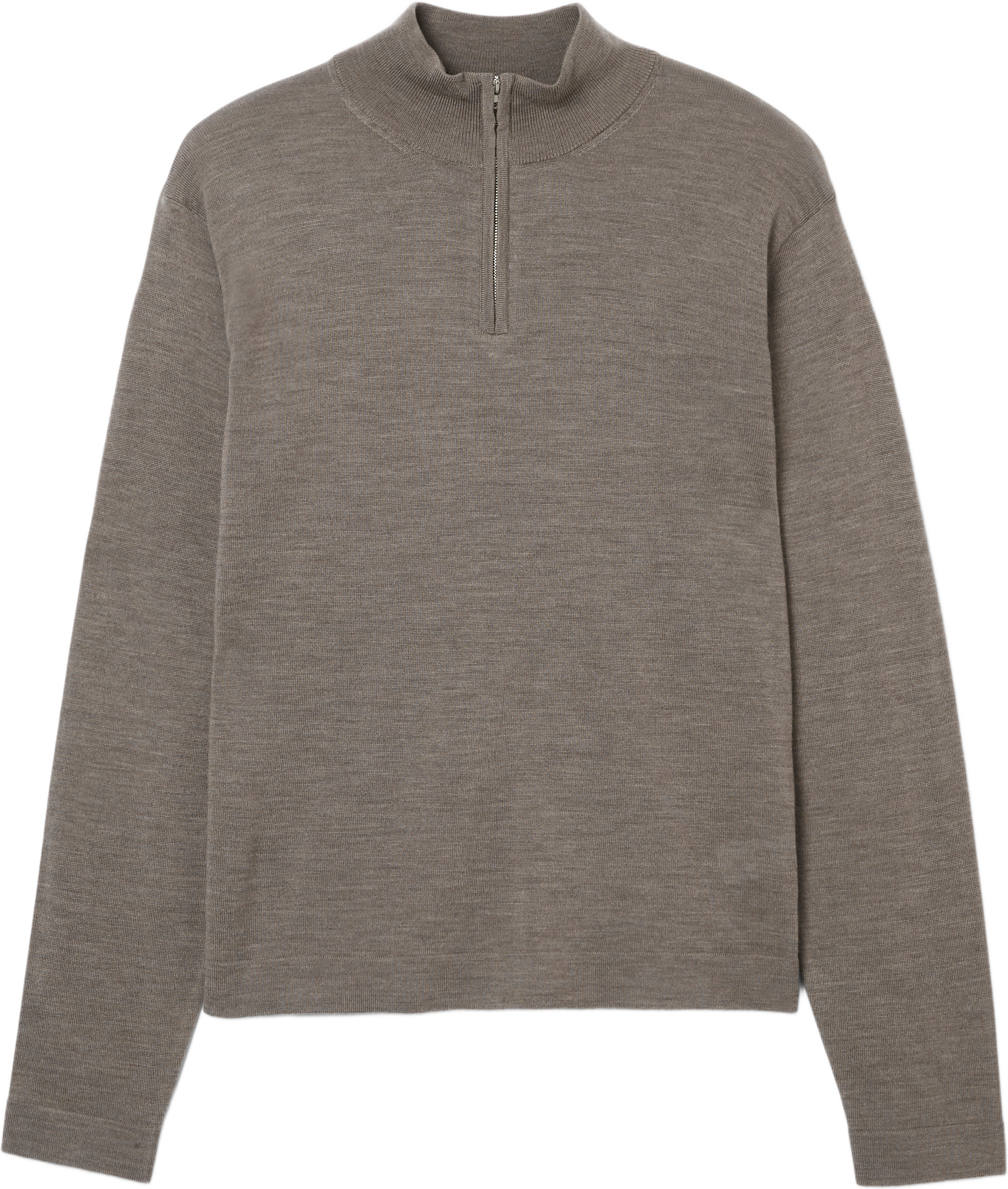 Ulltröja med half zip MAEL, från NORVIE, i färgen Mole Mel.