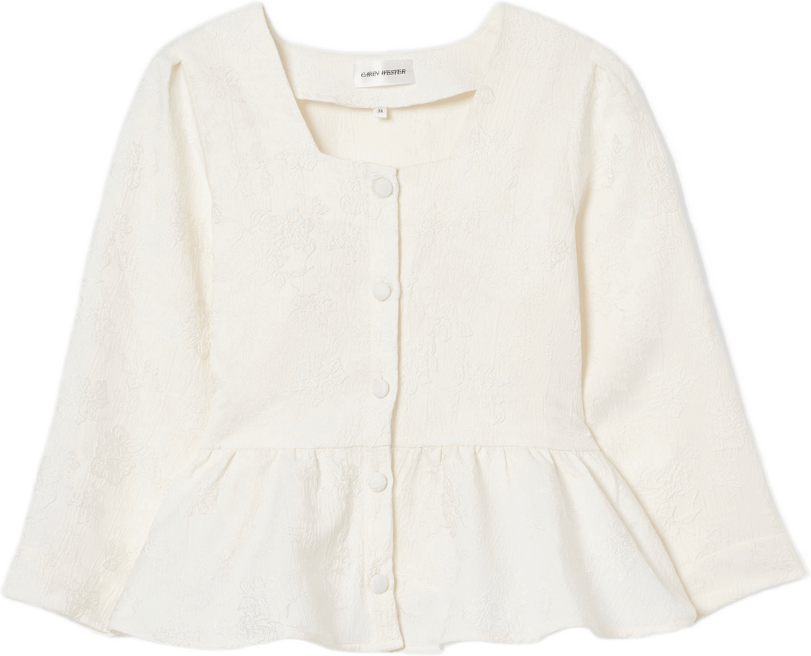 Mönstrad blus AKIKO, från Carin Wester, i färgen Off White.