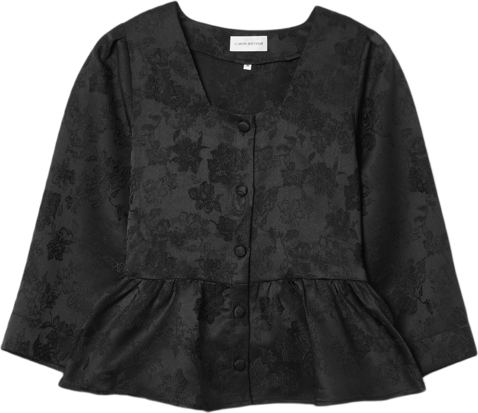 Mönstrad blus AKIKO, från Carin Wester, i färgen Black.