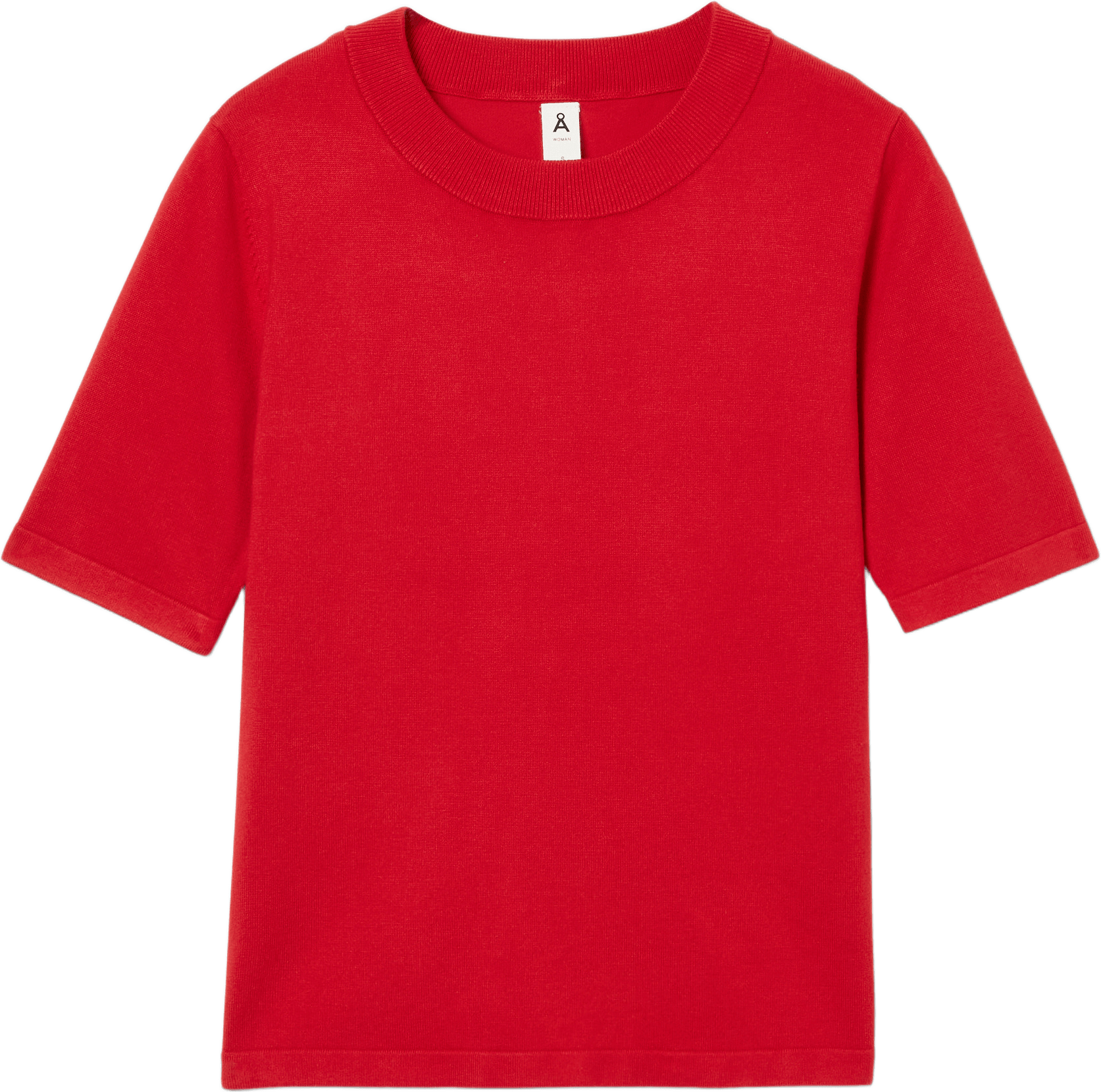 Kortärmad jumper KARIN, från Å WOMAN, i färgen Red.