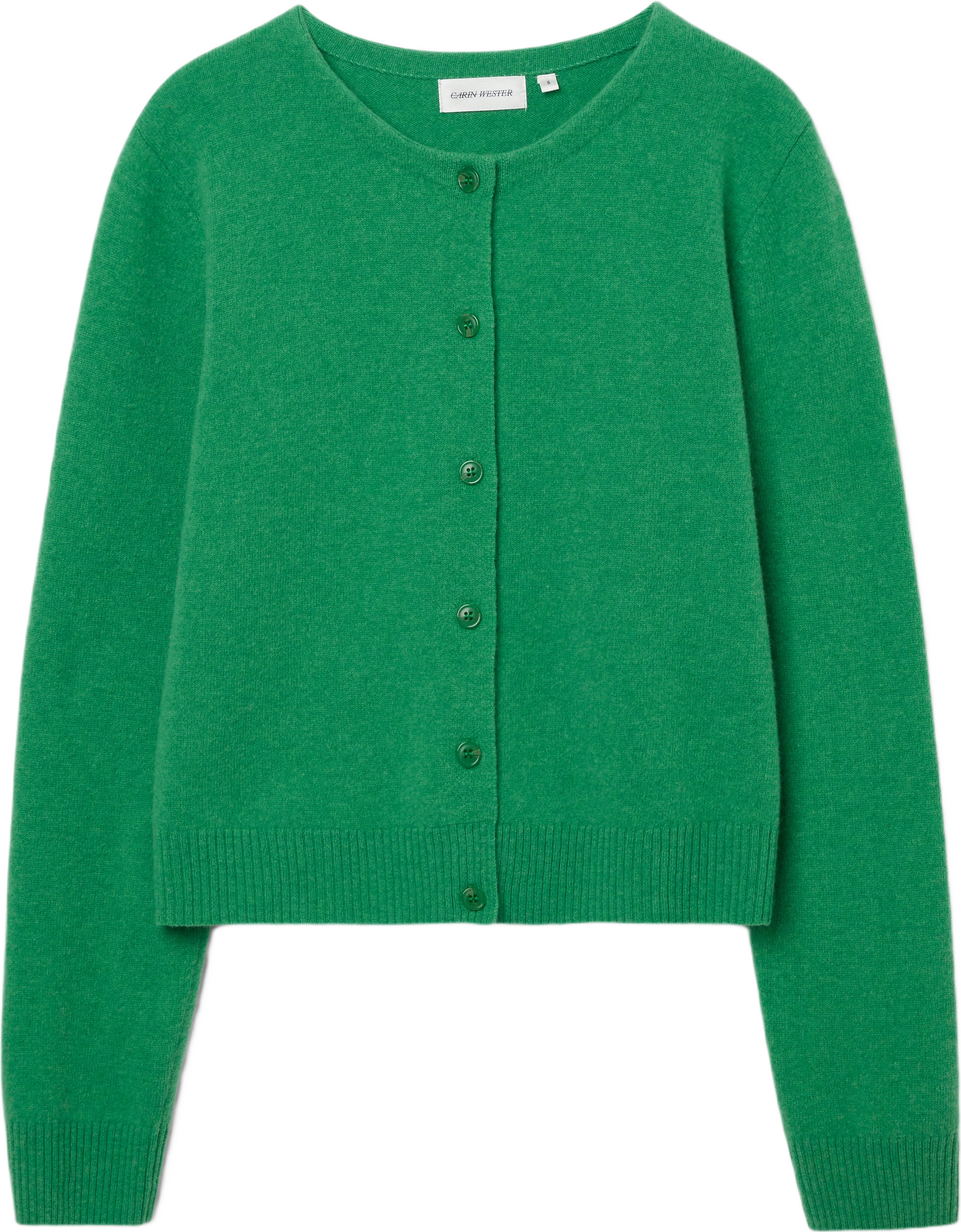 Cardigan i ull DIJON, från Carin Wester, i färgen Bright Green.