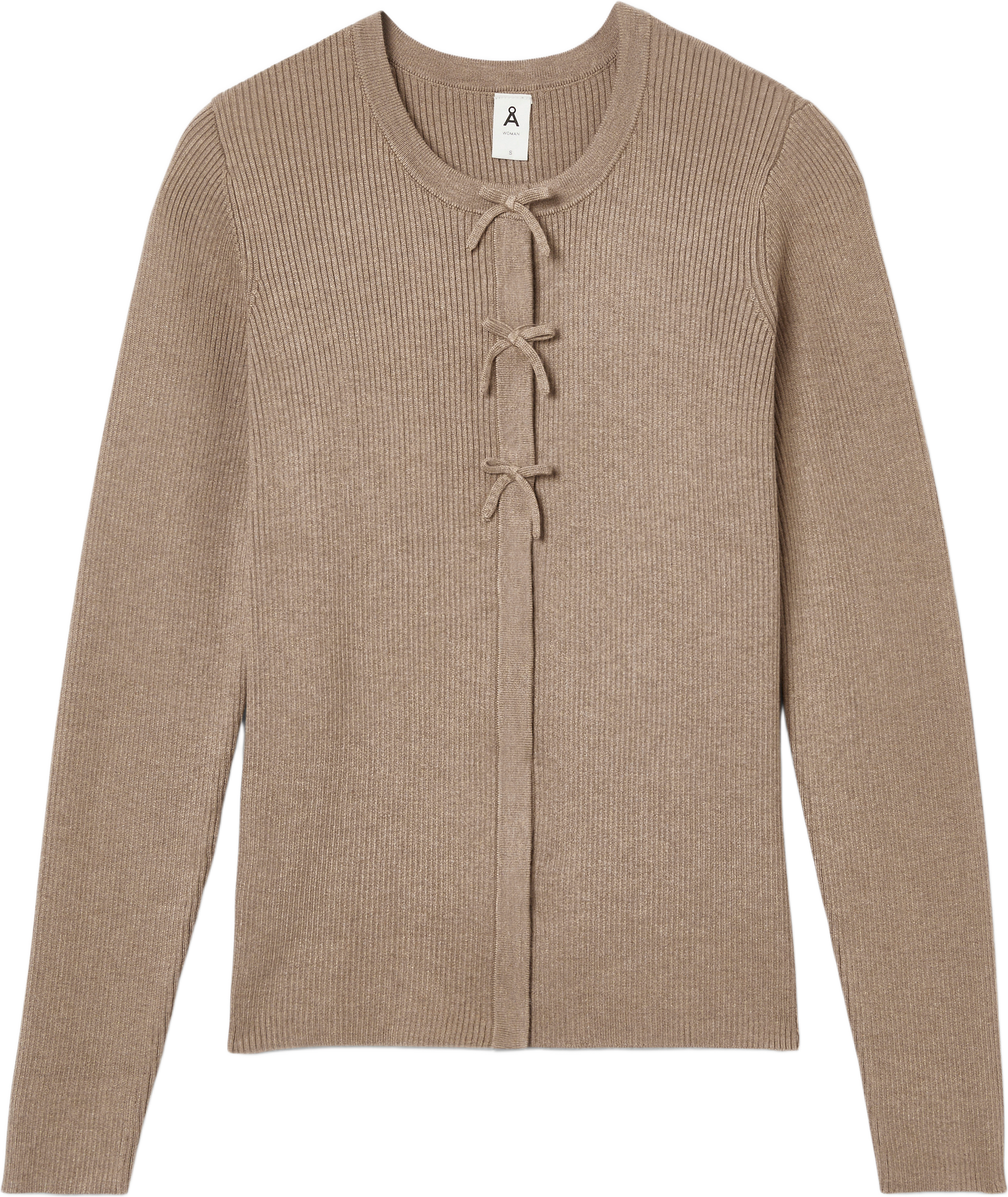 Cardigan med rosetter INGA, från Å WOMAN, i färgen Mole Mel.