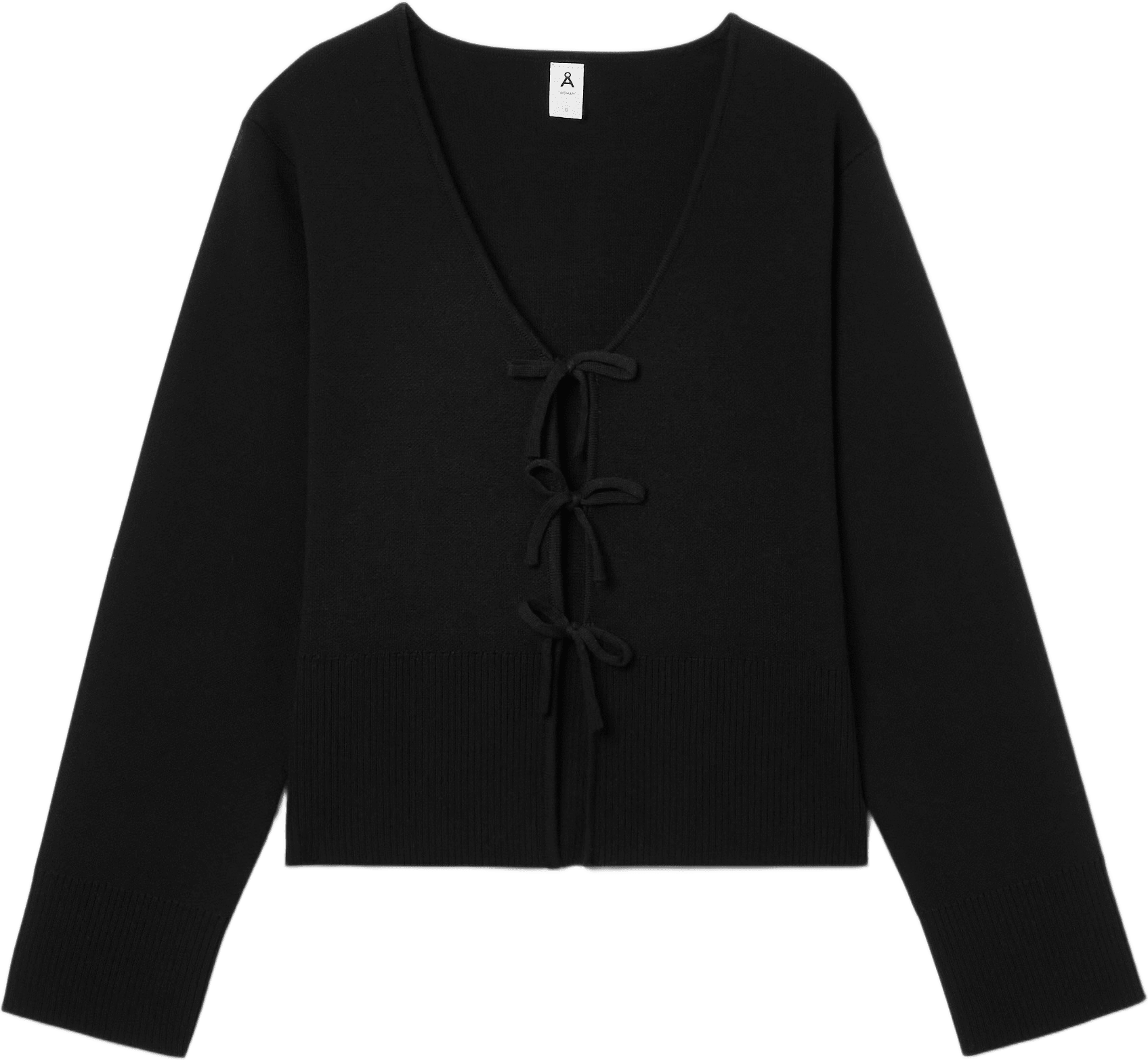 Cardigan med knytband KERSTIN, från Å WOMAN, i färgen Black.