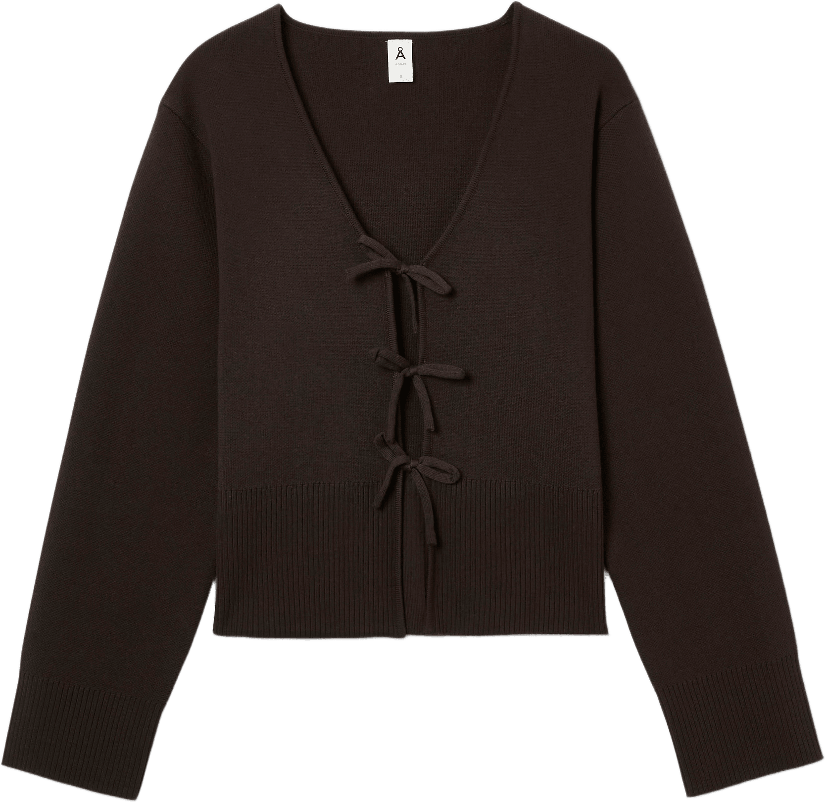Cardigan med knytband KERSTIN, från Å WOMAN, i färgen Brown.