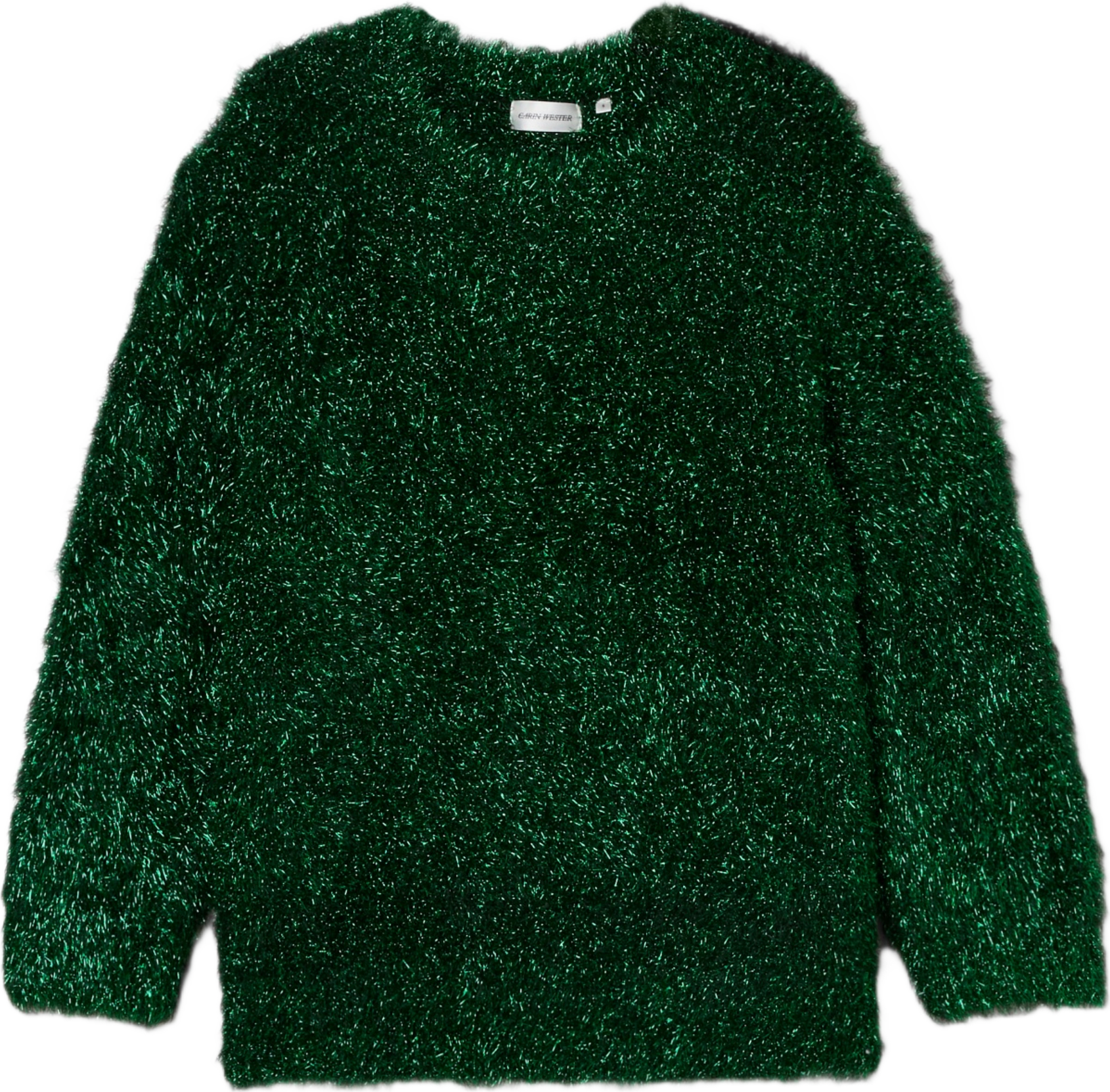 Lurvig glittertröja ELVA, från Carin Wester, i färgen Green Metallic.