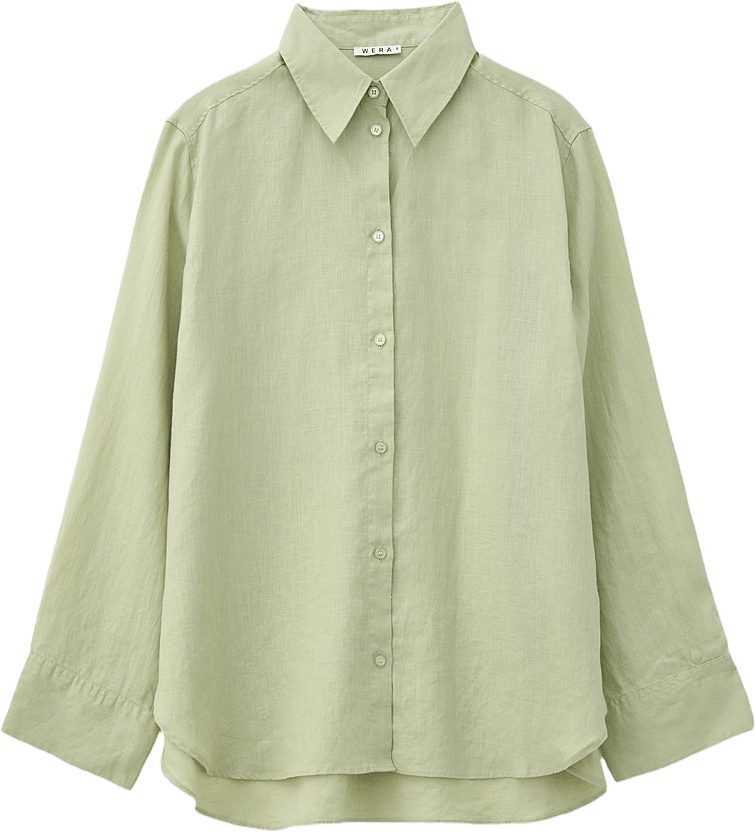 Linneskjorta ANYA, från Wera, i färgen Light Green.