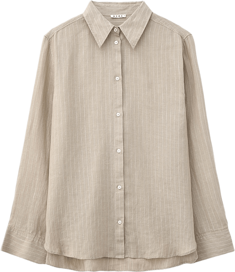 Linneskjorta ANYA, från Wera, i färgen Natural Stripe.