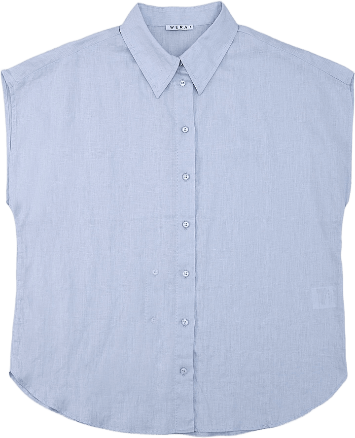 Linneblus med holkärm SABINA, från Wera, i färgen Blue.