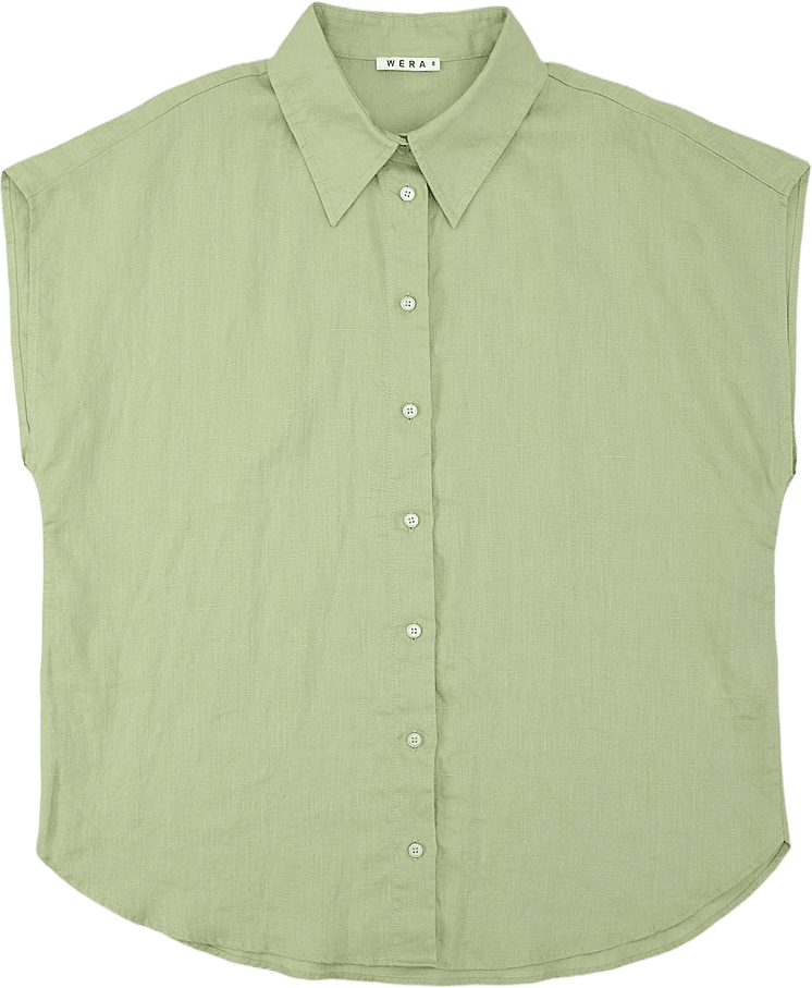 Linneblus med holkärm SABINA, från Wera, i färgen Light Green.