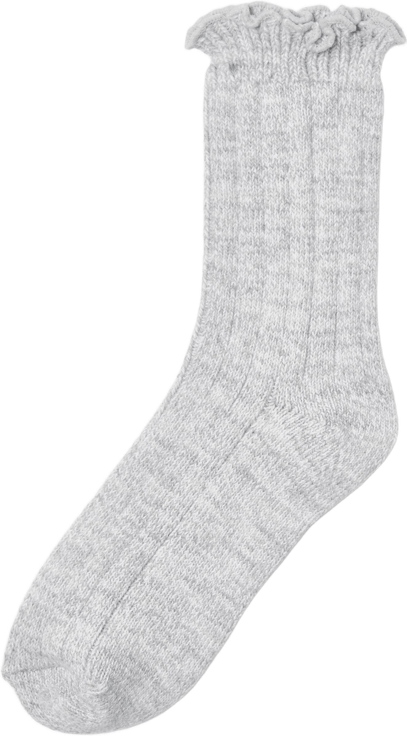 Raggsockor med vågig kant, från Å WOMAN, i färgen Light Grey Melange.