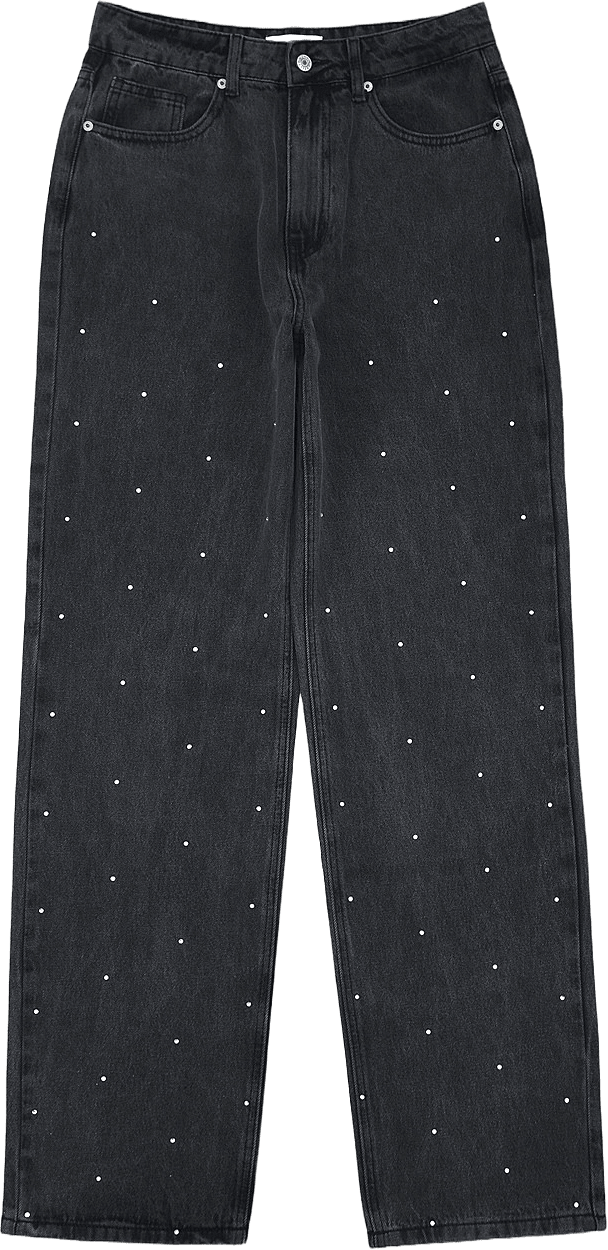 Raka jeans med strass YASEMINE, från Carin Wester, i färgen Grey Denim Wash.