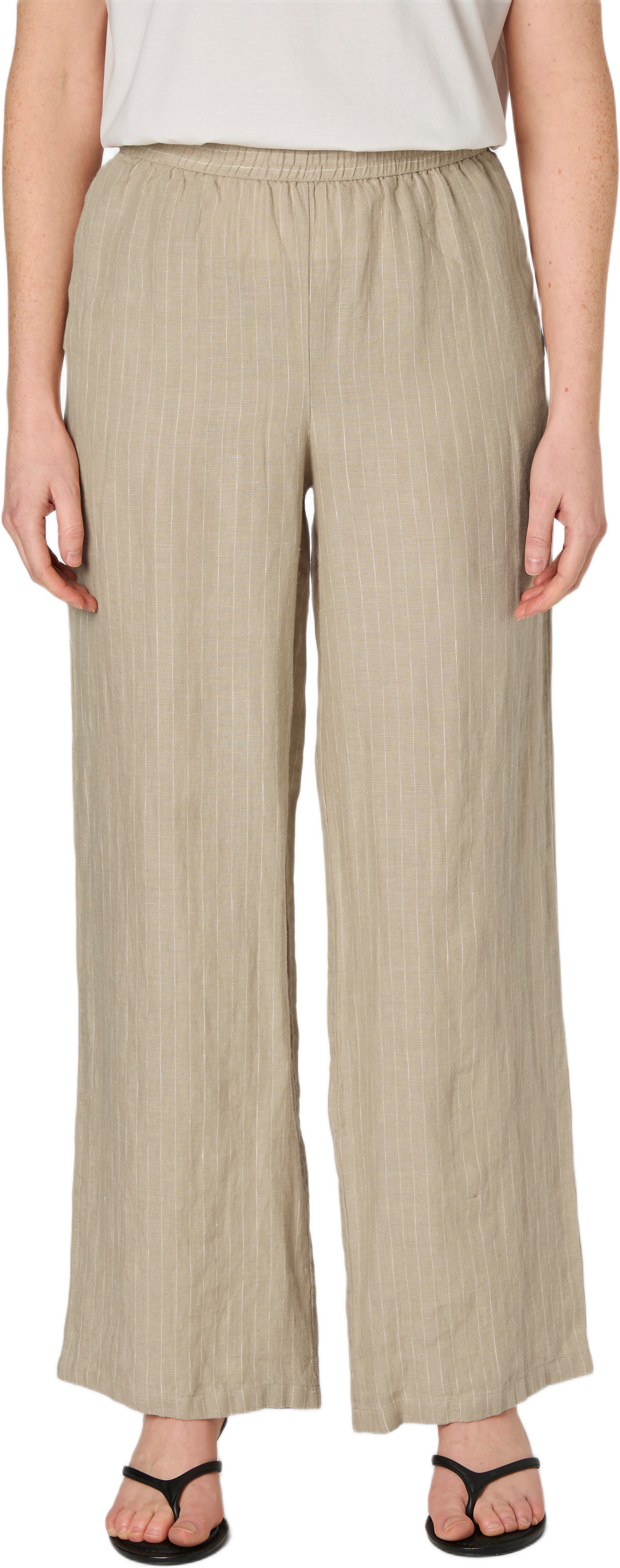 Linnebyxor DAPHNE, från Wera, i färgen Natural Stripe.