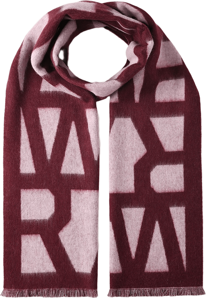 Jaquardstickad ullhalsduk HERA, från Wera, i färgen Wine Red.