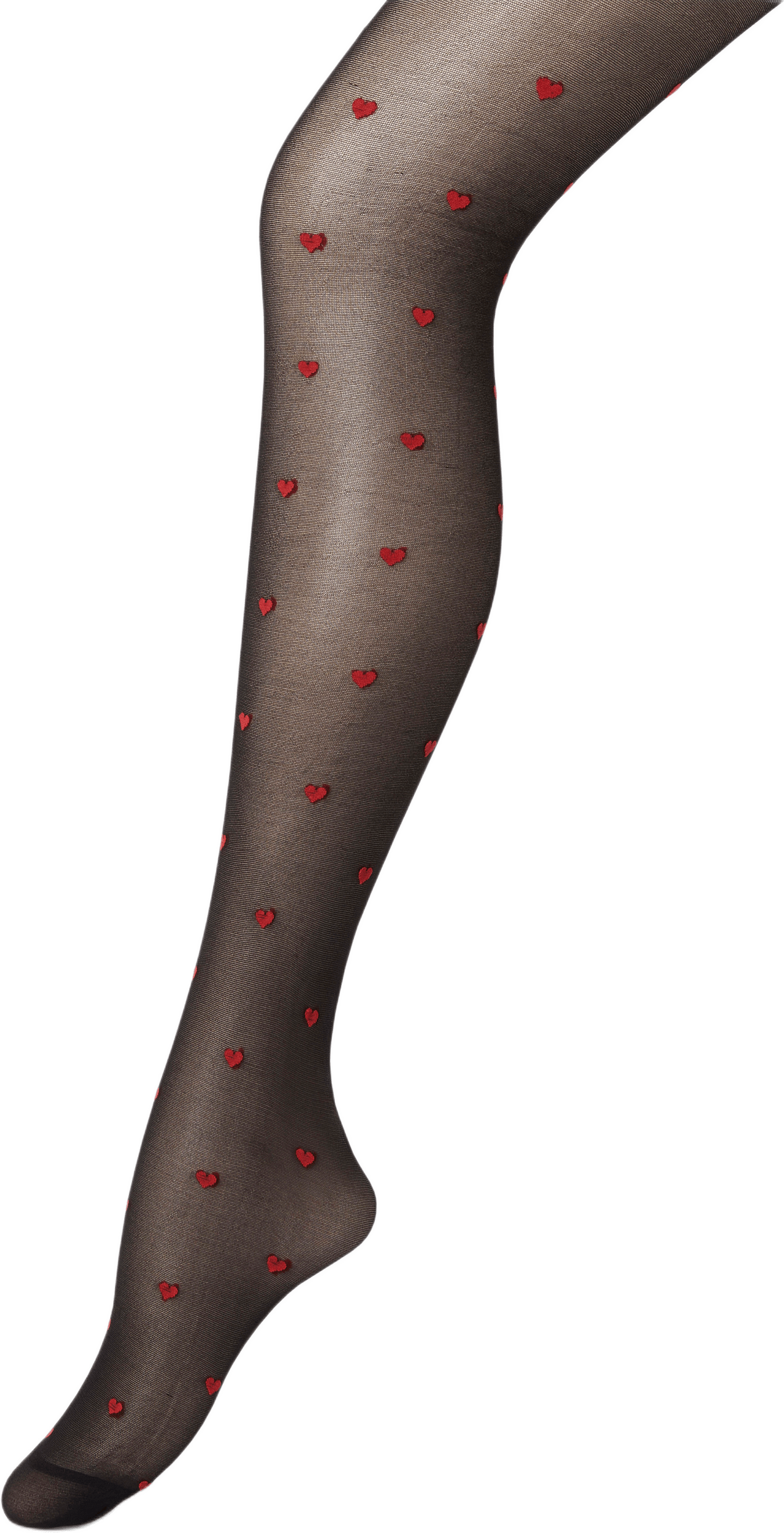 Strumpbyxor med hjärtan, från Å WOMAN, i färgen Black/Red.