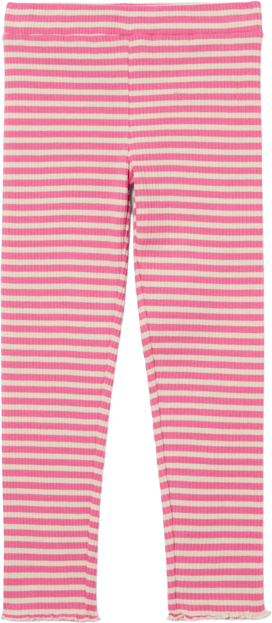 Ribbstickade leggings LOLLO, från RIKIKI, i färgen Pink Stripe.